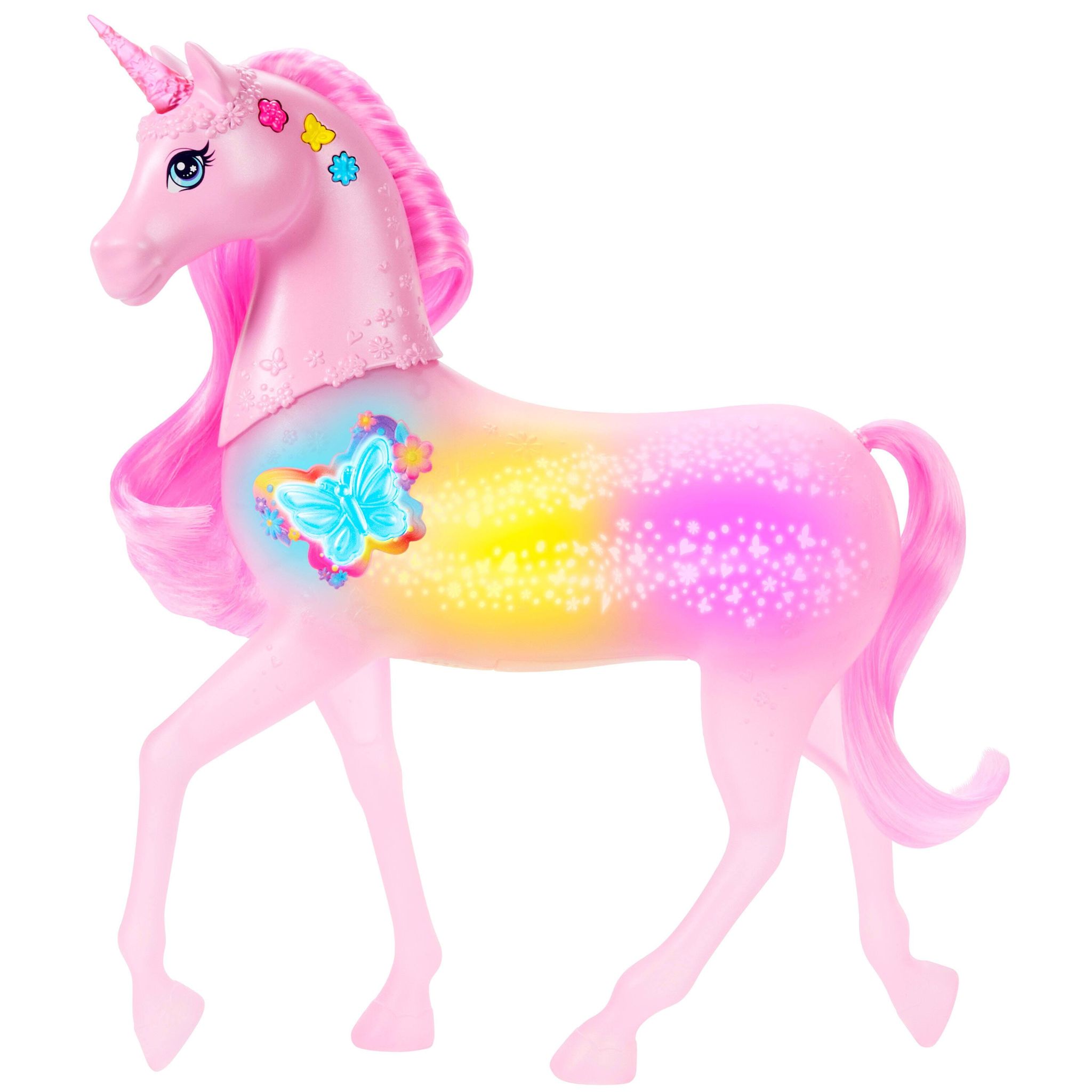 Voir la diapositive 2 : MATTEL Licorne Sons et Lumières Barbie