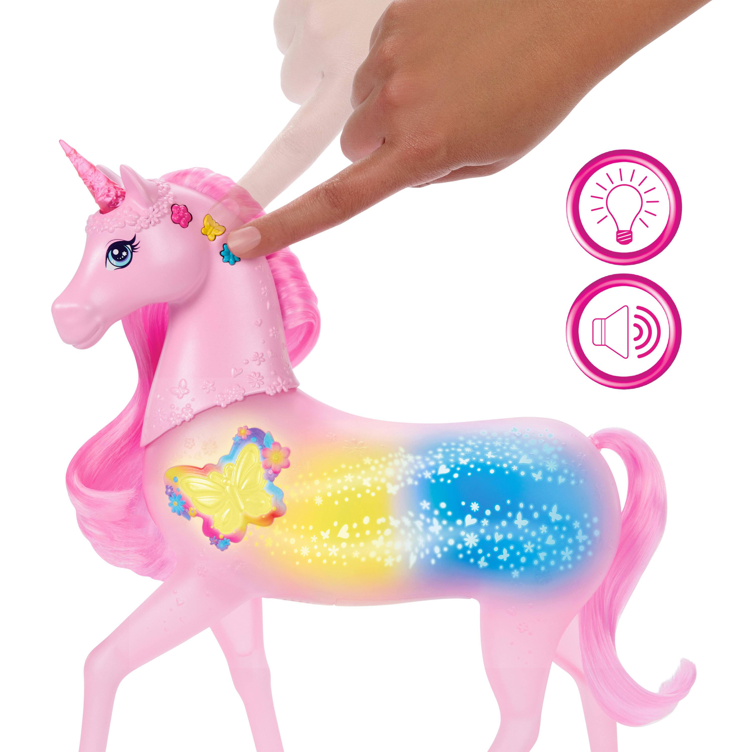 Voir la diapositive 7 : MATTEL Licorne Sons et Lumières Barbie