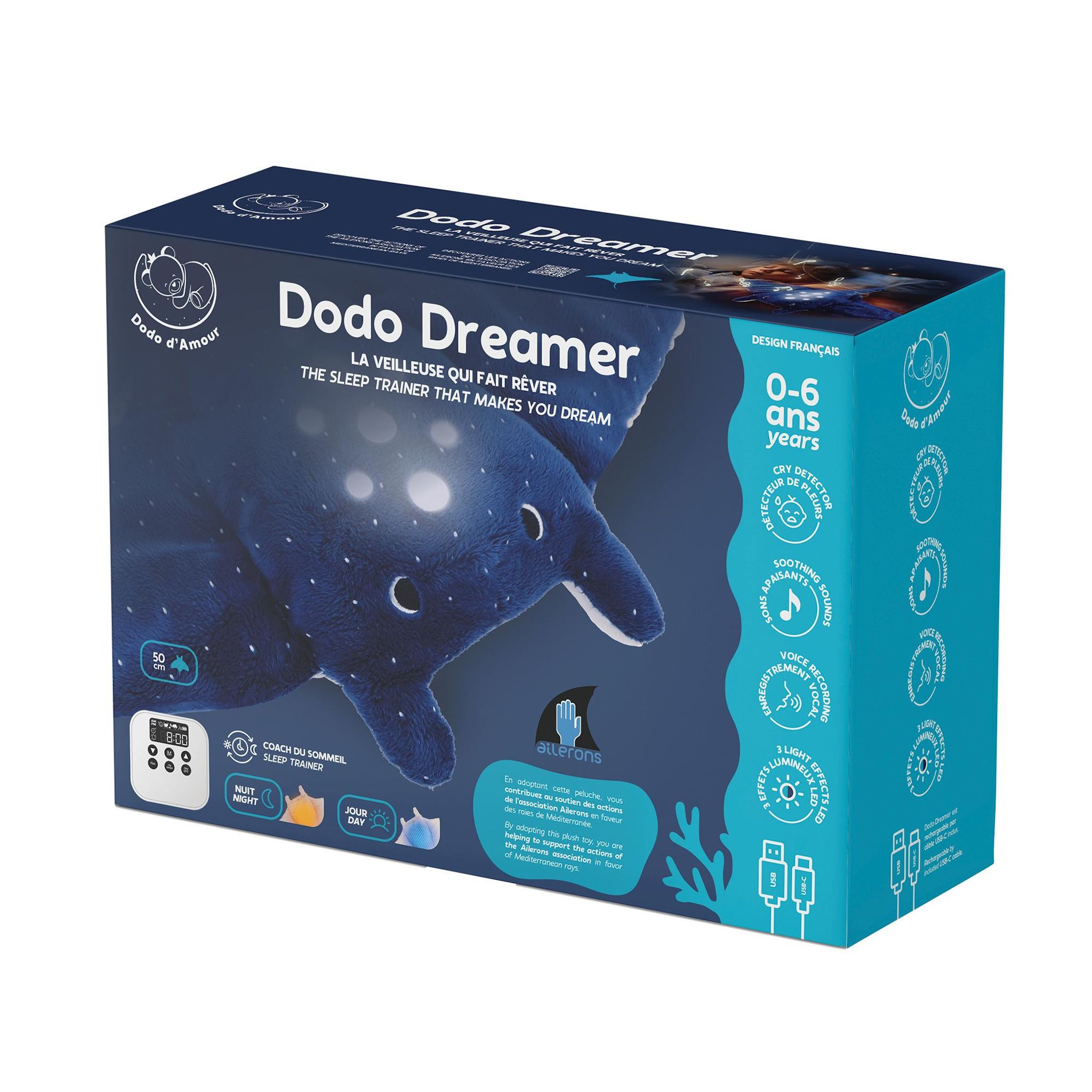 Voir la diapositive 2 : MGM Peluche veilleuse Raie