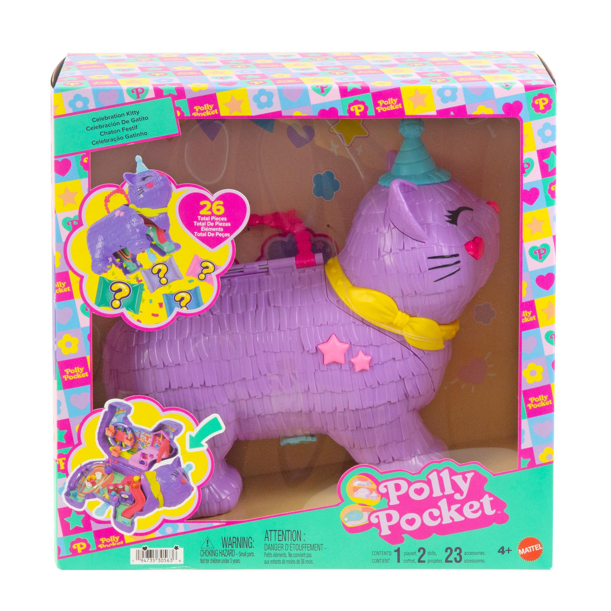 MATTEL Coffret Piñata Chaton Festif avec accessoires Polly Pocket