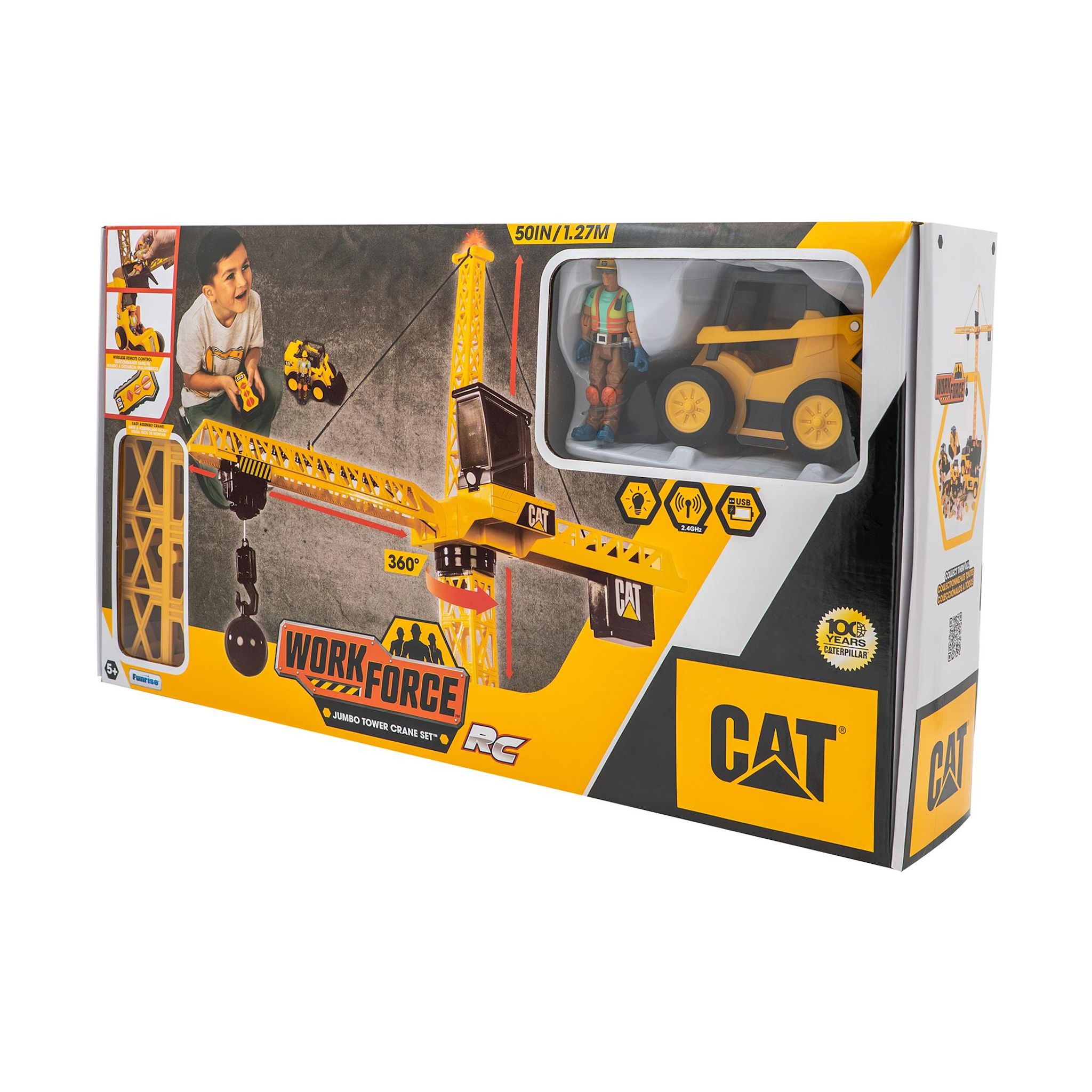 Voir la diapositive 2 : CAT Grue Géante 1,27m radiocommandée Caterpillar