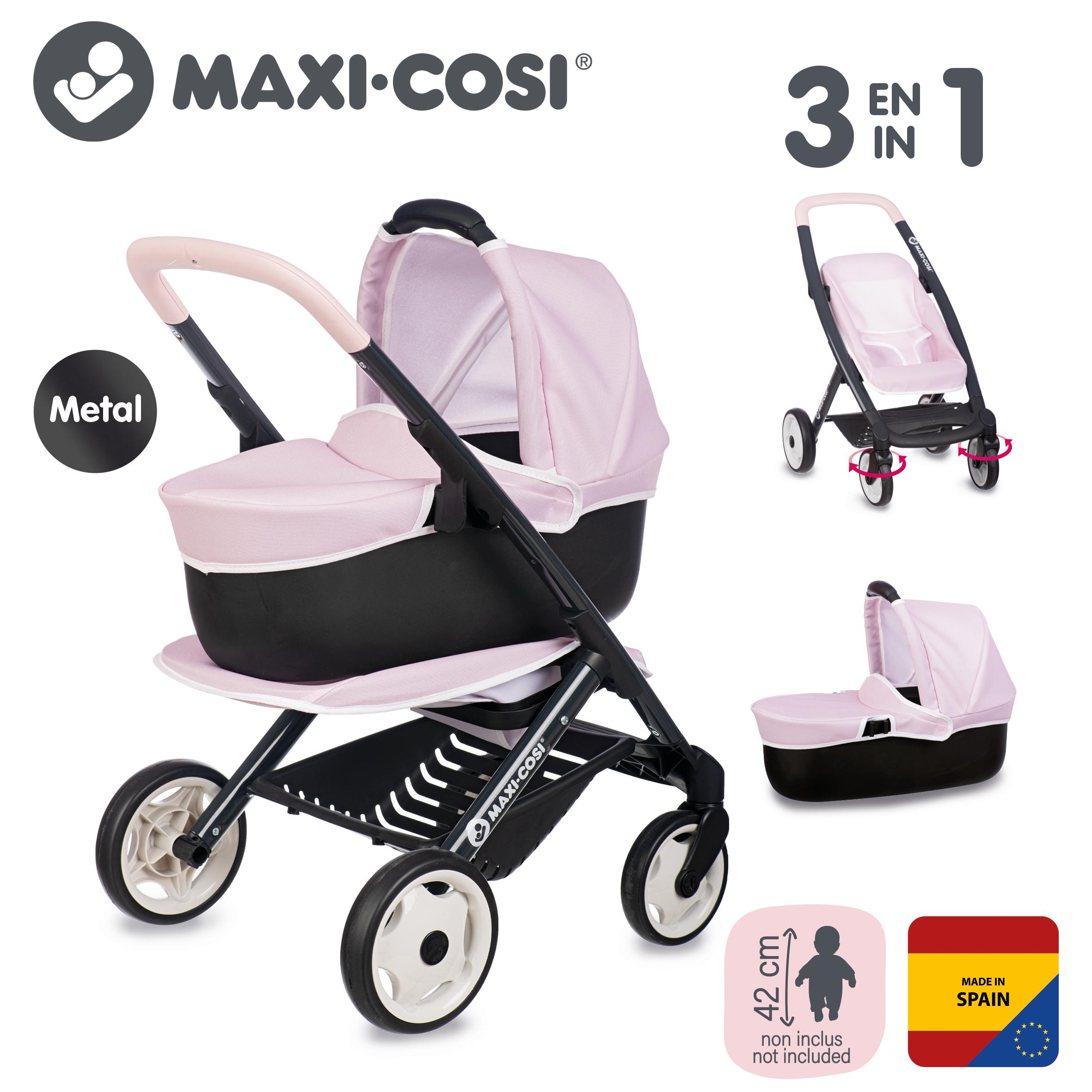 Voir la diapositive 2 : SMOBY Ensemble Maxi Cosy, Poussette et Landau - Rose