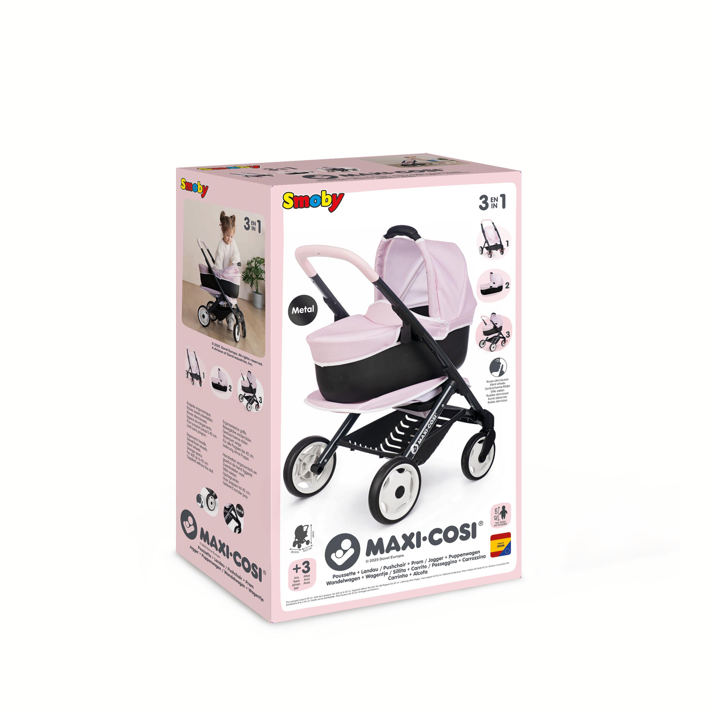 Voir la diapositive 6 : SMOBY Ensemble Maxi Cosy, Poussette et Landau - Rose