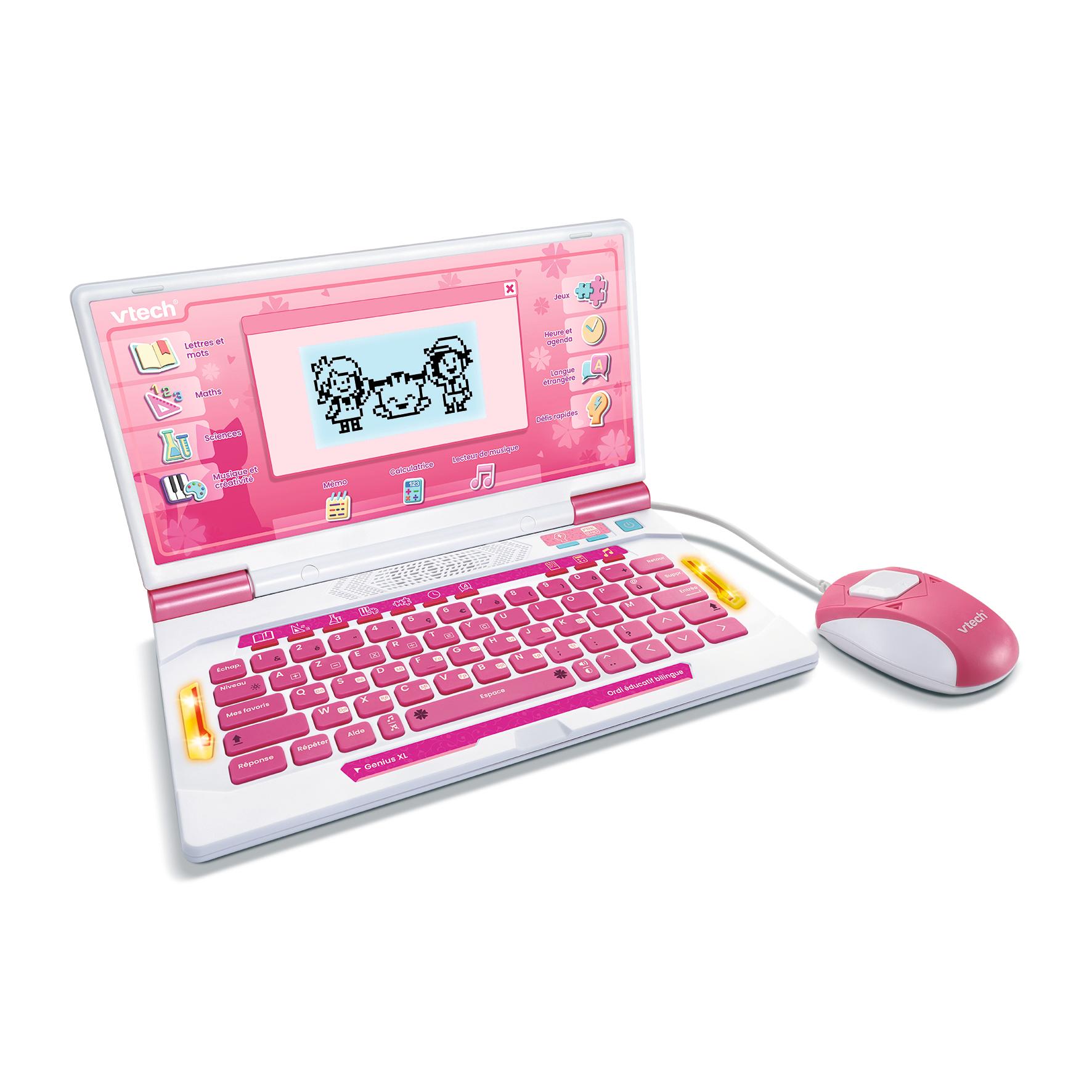 Voir la diapositive 2 : VTECH Genuis XL Ordi éducatif bilingue - Rose