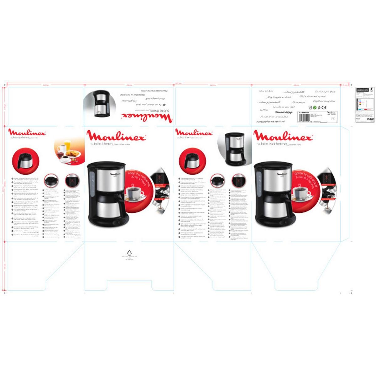 MOULINEX Cafetière filtre isotherme FT360811 - Inox et noir