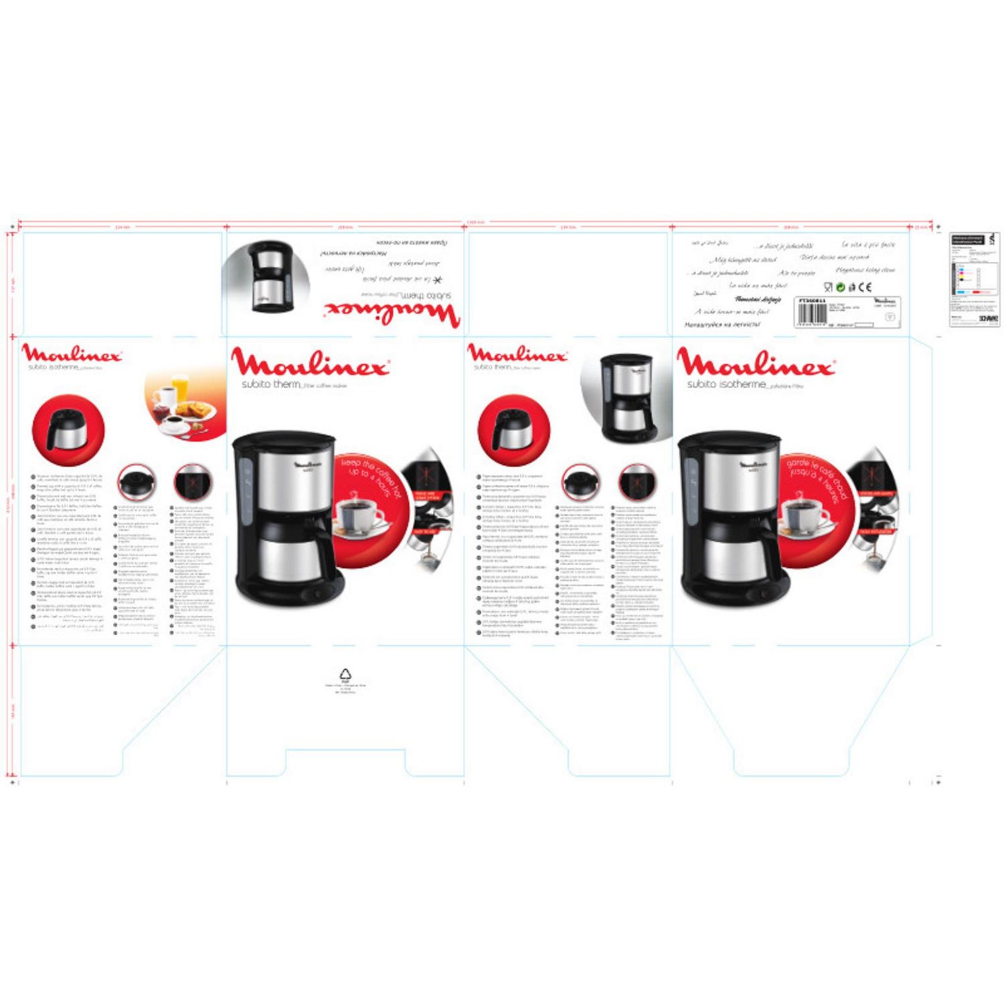 Voir la diapositive 4 : MOULINEX Cafetière filtre isotherme FT360811 - Inox et noir