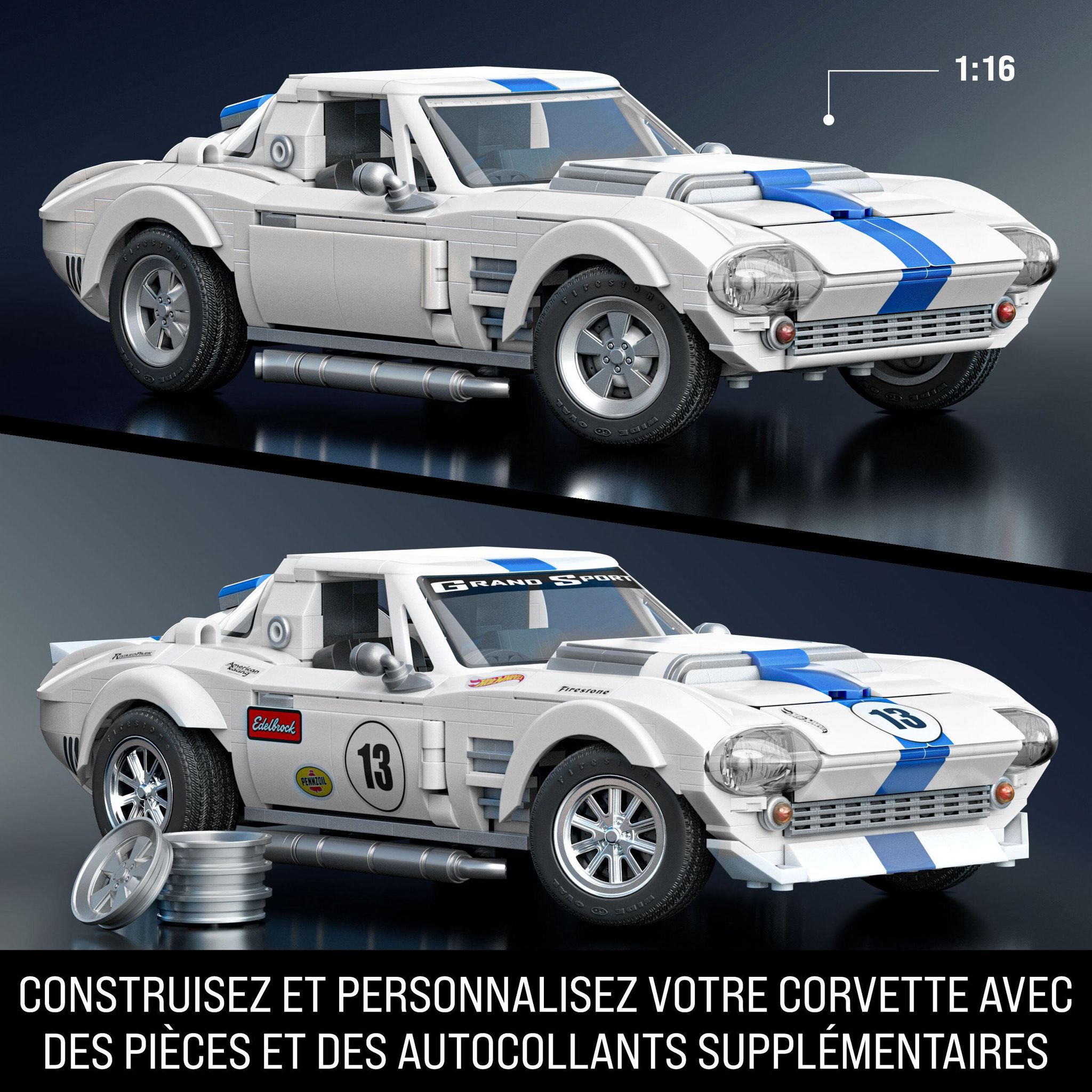 Voir la diapositive 3 : MATTEL Jeu de construction véhicule Corvette Hot Wheels