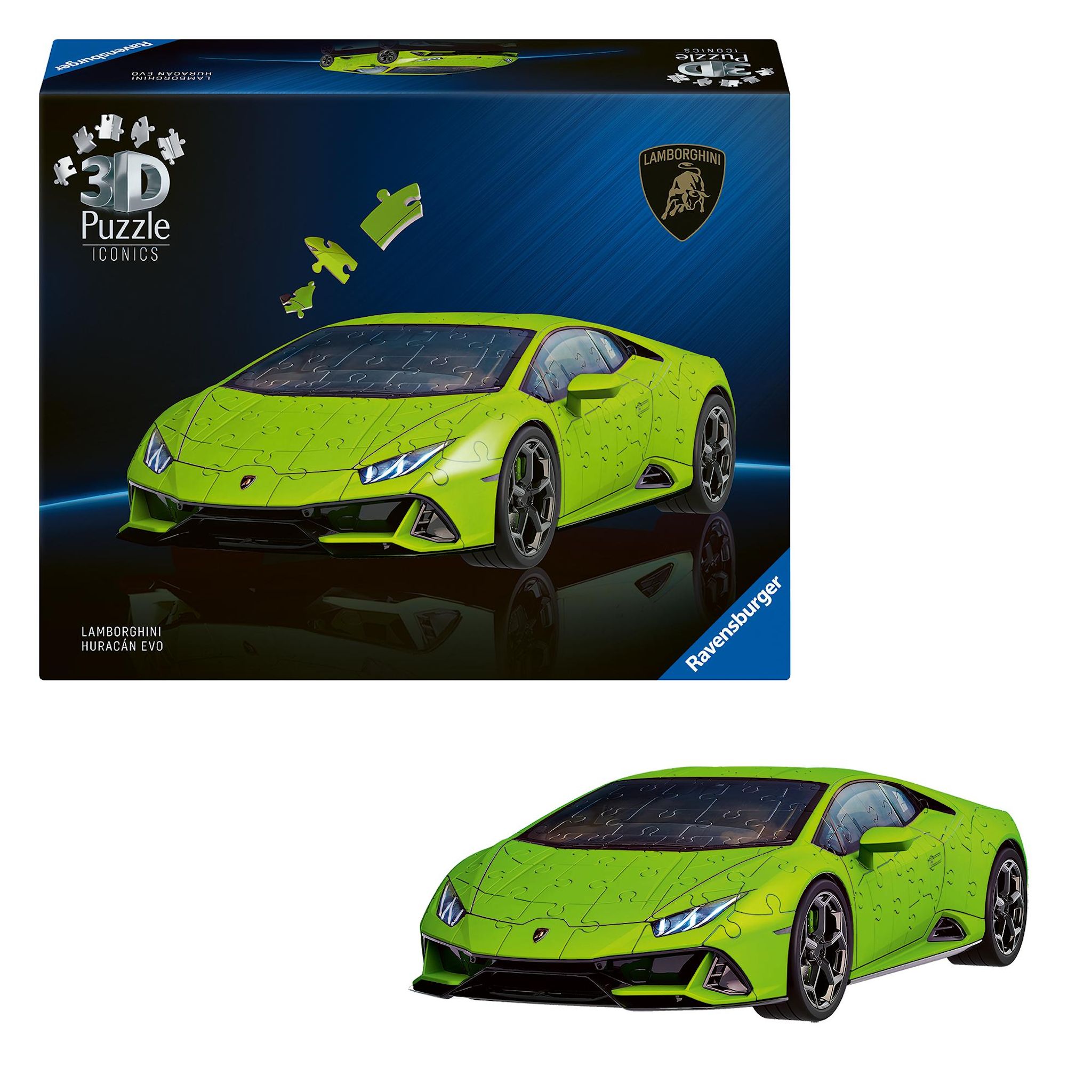 Voir la diapositive 4 : RAVENSBURGER Puzzle 3D Iconics Lamborghini Huracan EVO - Verte