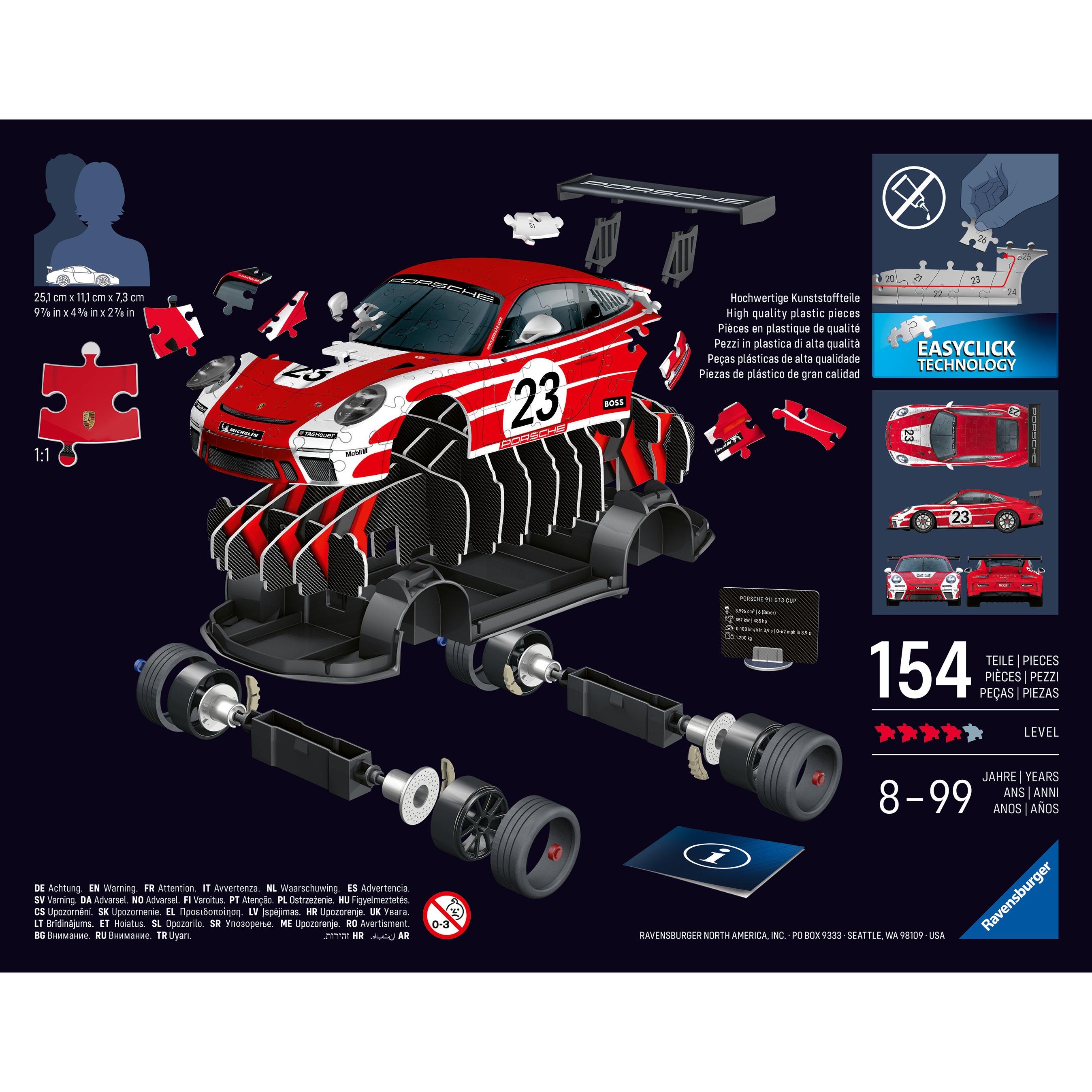 Voir la diapositive 2 : RAVENSBURGER Puzzle 3D 108 pièces Porsche