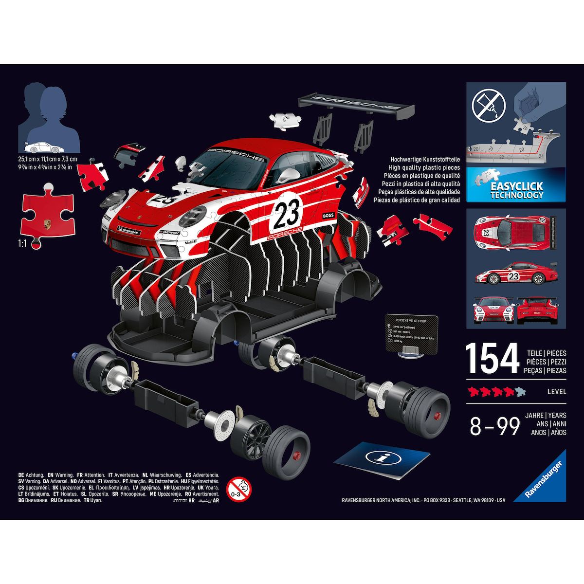RAVENSBURGER Puzzle 3D 108 pièces Porsche
