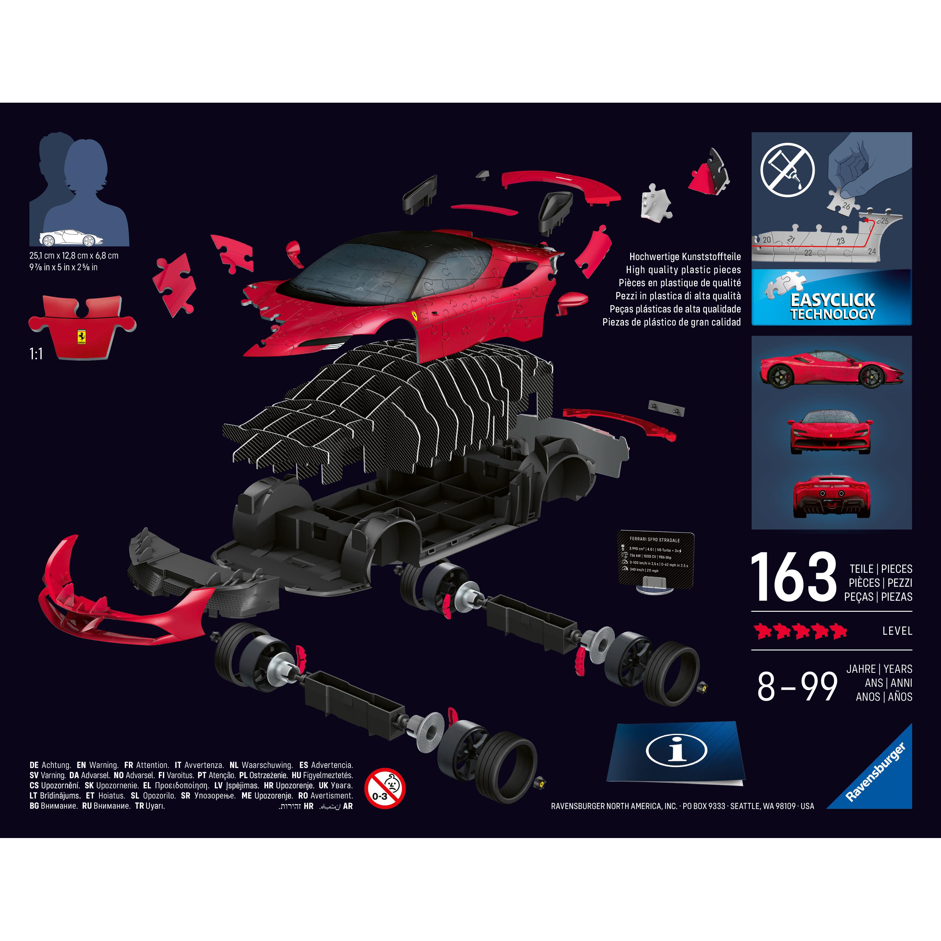 Voir la diapositive 2 : RAVENSBURGER Puzzle 3D 108 pièces Ferrari