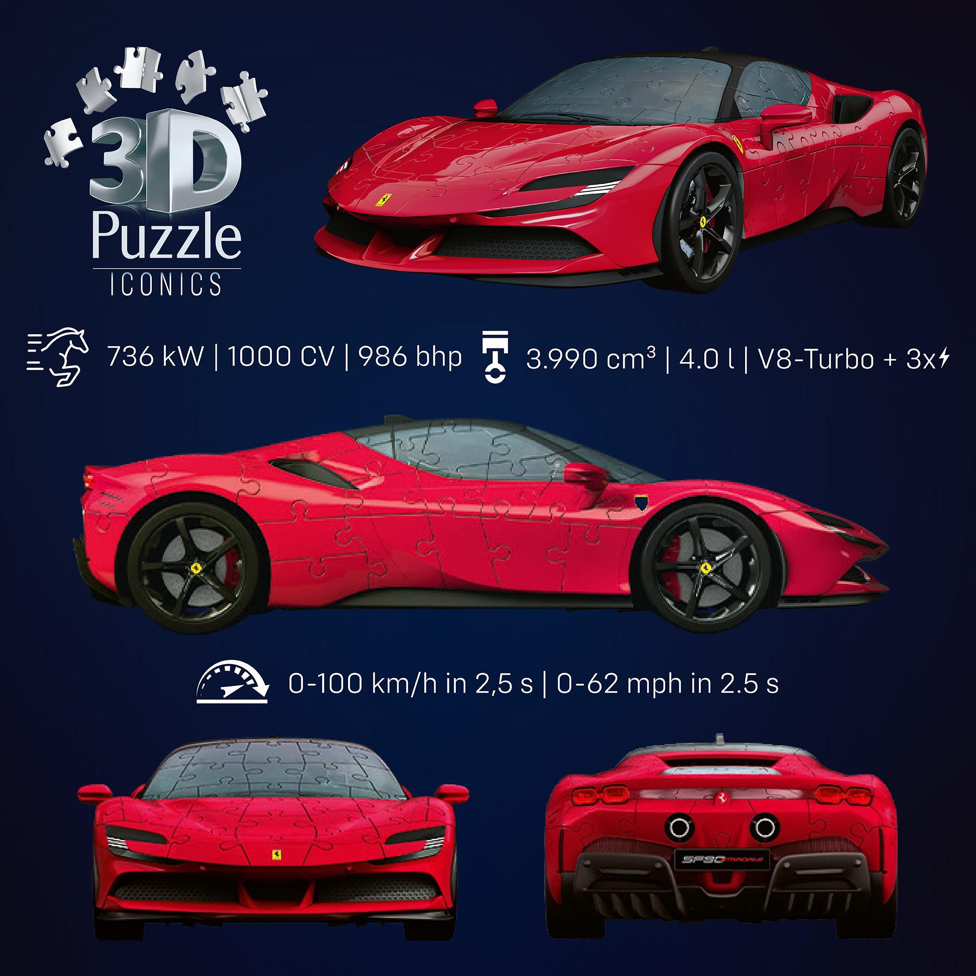 Voir la diapositive 3 : RAVENSBURGER Puzzle 3D 108 pièces Ferrari