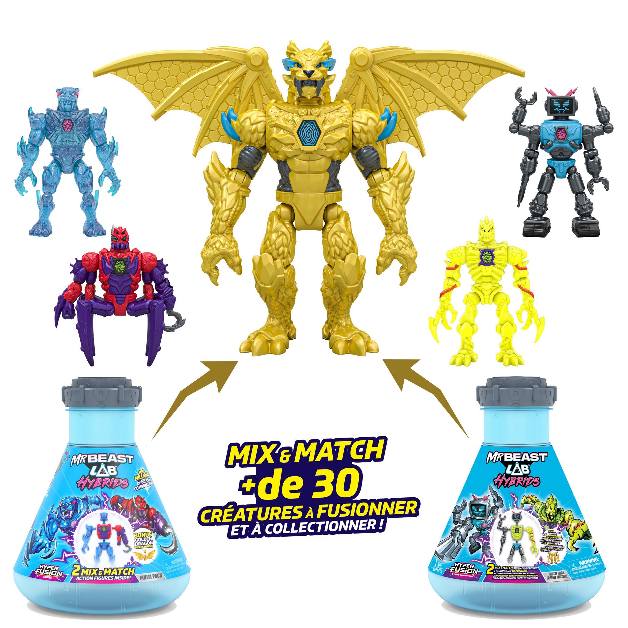 Voir la diapositive 2 : MOOSE Pack de 2 figurines hybrides Mrbeast Mix & Match