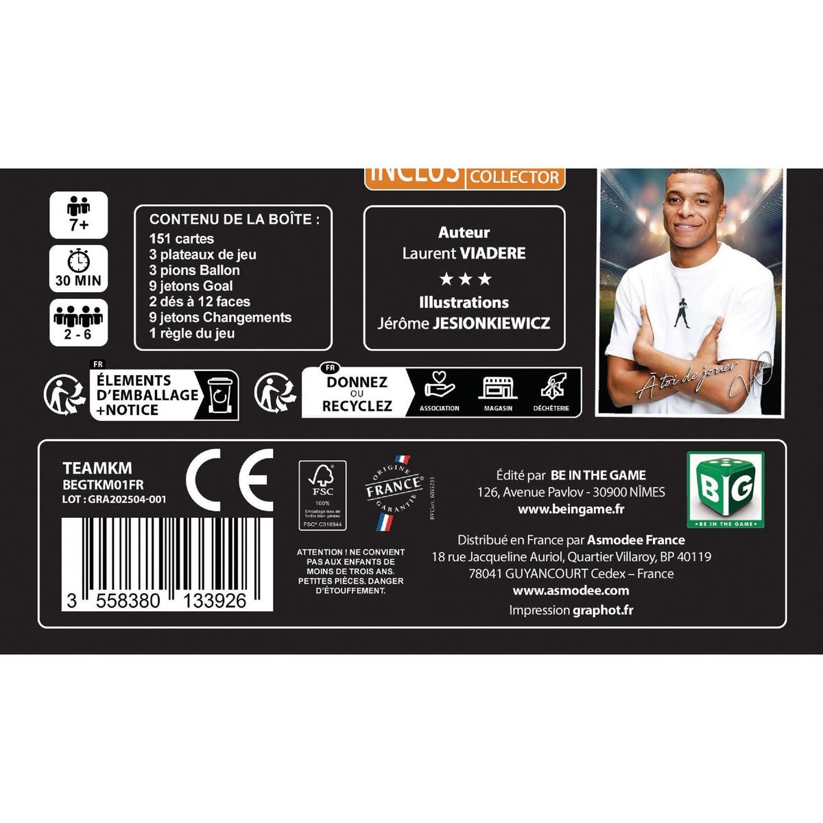 ASMODEE Jeu Team Killian Mbappé