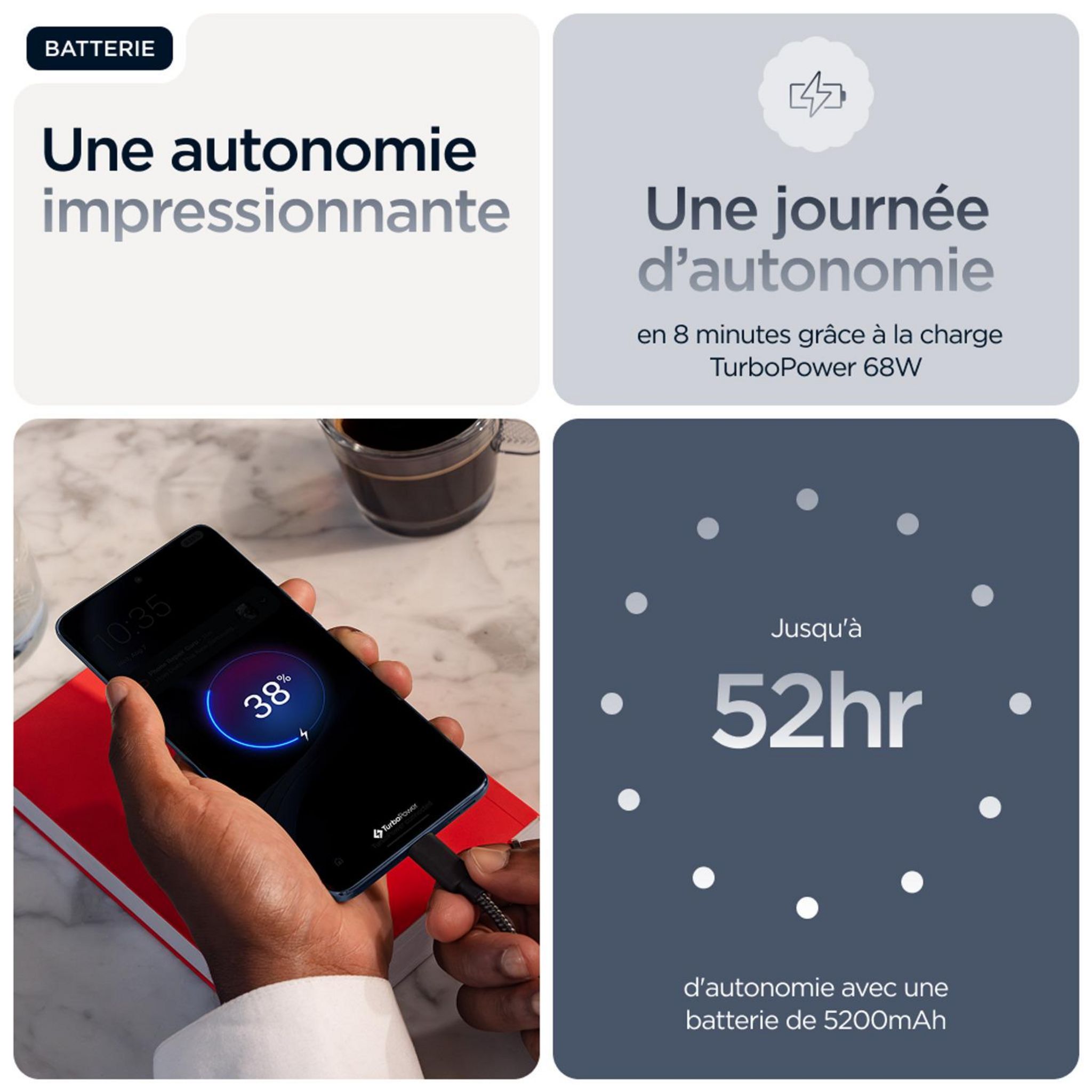 Voir la diapositive 8 : MOTOROLA Edge 60 Fusion 8GO 256Go - Gris