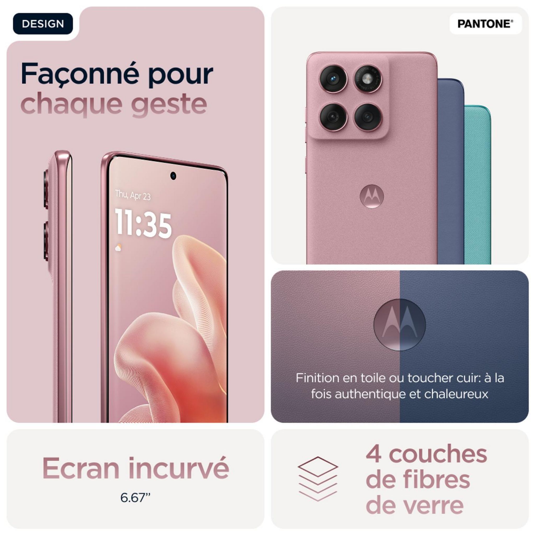 Voir la diapositive 5 : MOTOROLA Edge 60 Fusion 8GO 256Go - Rose