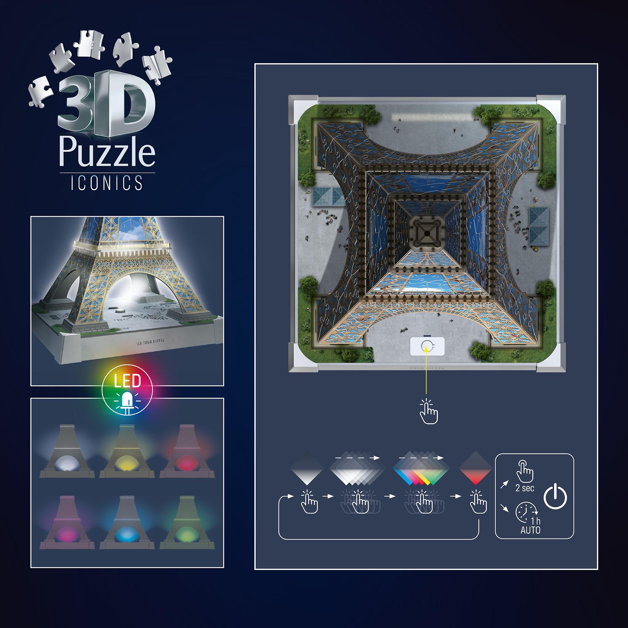 Voir la diapositive 4 : RAVENSBURGER Puzzle 3D 216 pièces Tour Eiffel Illuminée