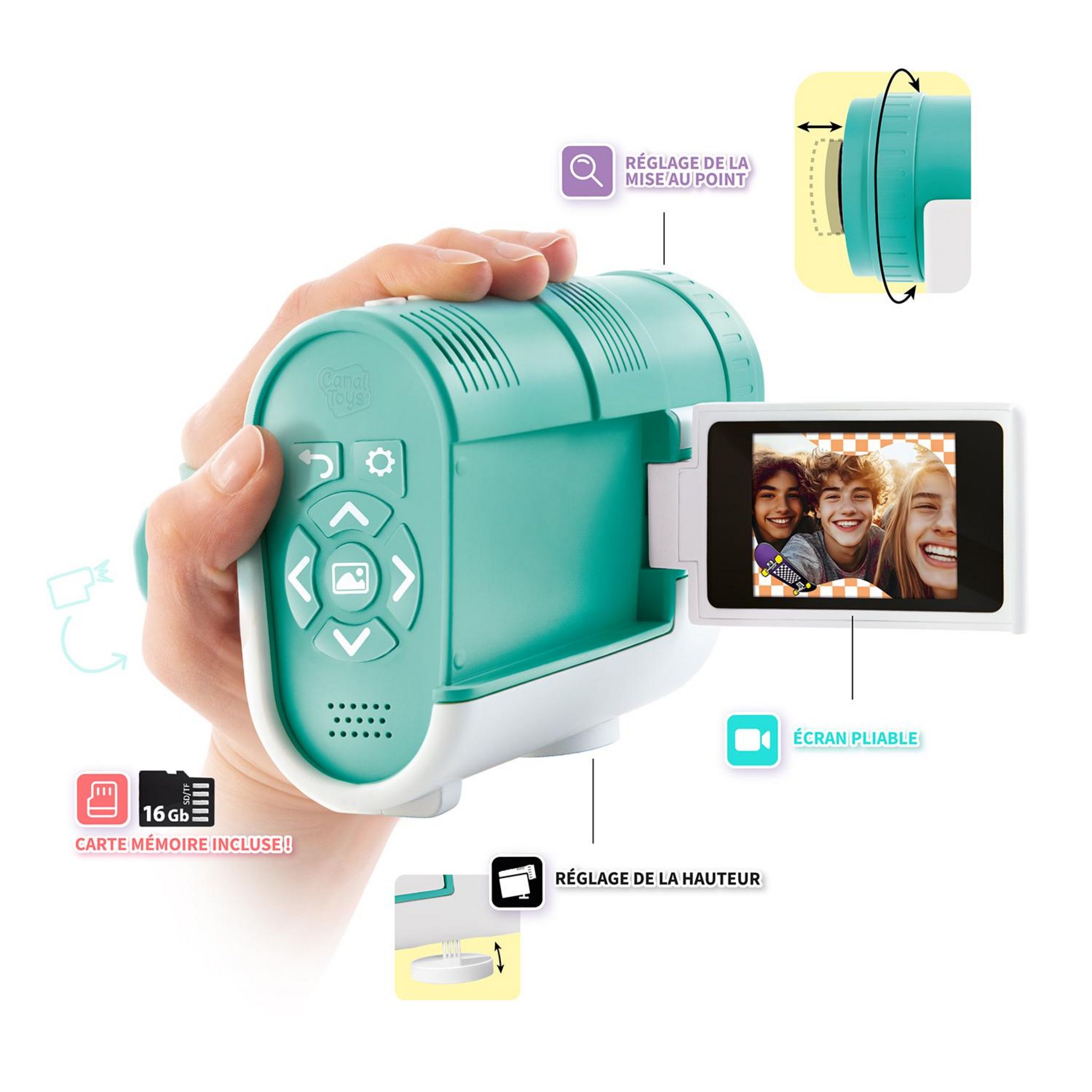 Voir la diapositive 4 : CANAL TOYS Camera Projecteur Vidéo Creator 3 en 1