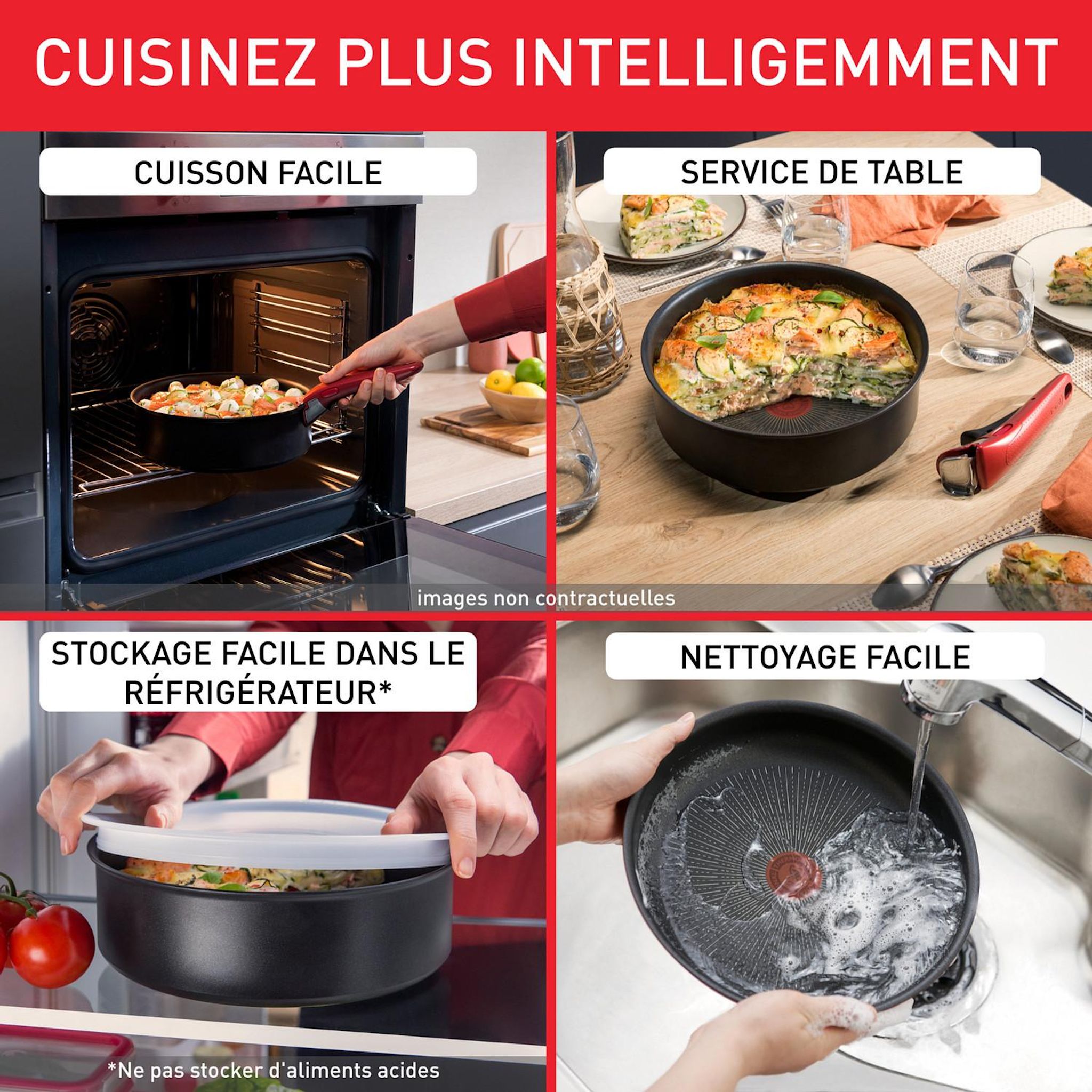 Voir la diapositive 3 : Set 7 pièces Ingenio Simply Cook tous feux dont induction