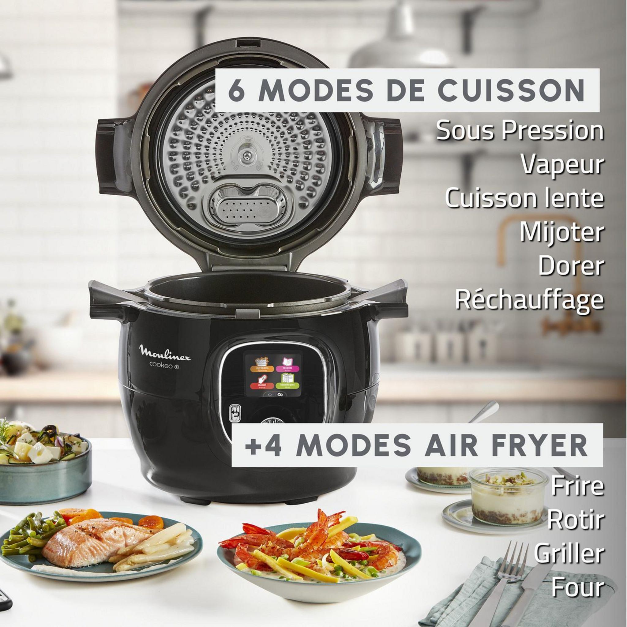 Voir la diapositive 2 : MOULINEX Multicuiseur intelligent Cookeo CE85XBFO - Noir