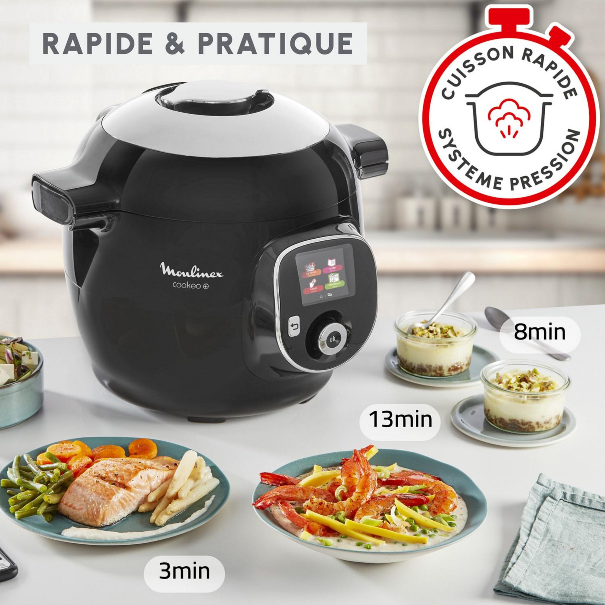 Voir la diapositive 6 : MOULINEX Multicuiseur intelligent Cookeo CE85XBFO - Noir
