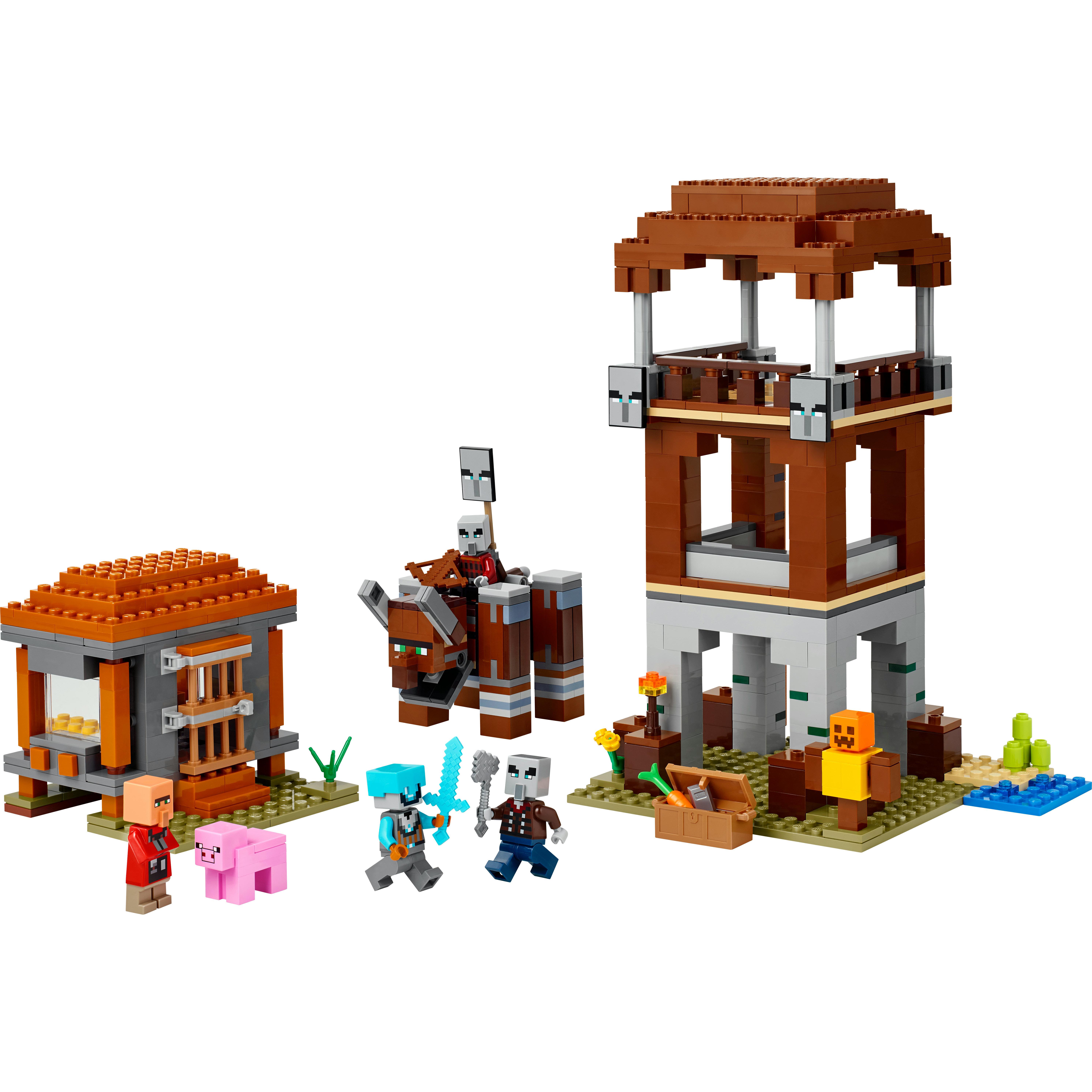 Voir la diapositive 2 : LEGO Minecraft 21278 L’Avant-Poste De Pillards Et Le Ravageur - Jeu Pour Garçon Dès 9 Ans