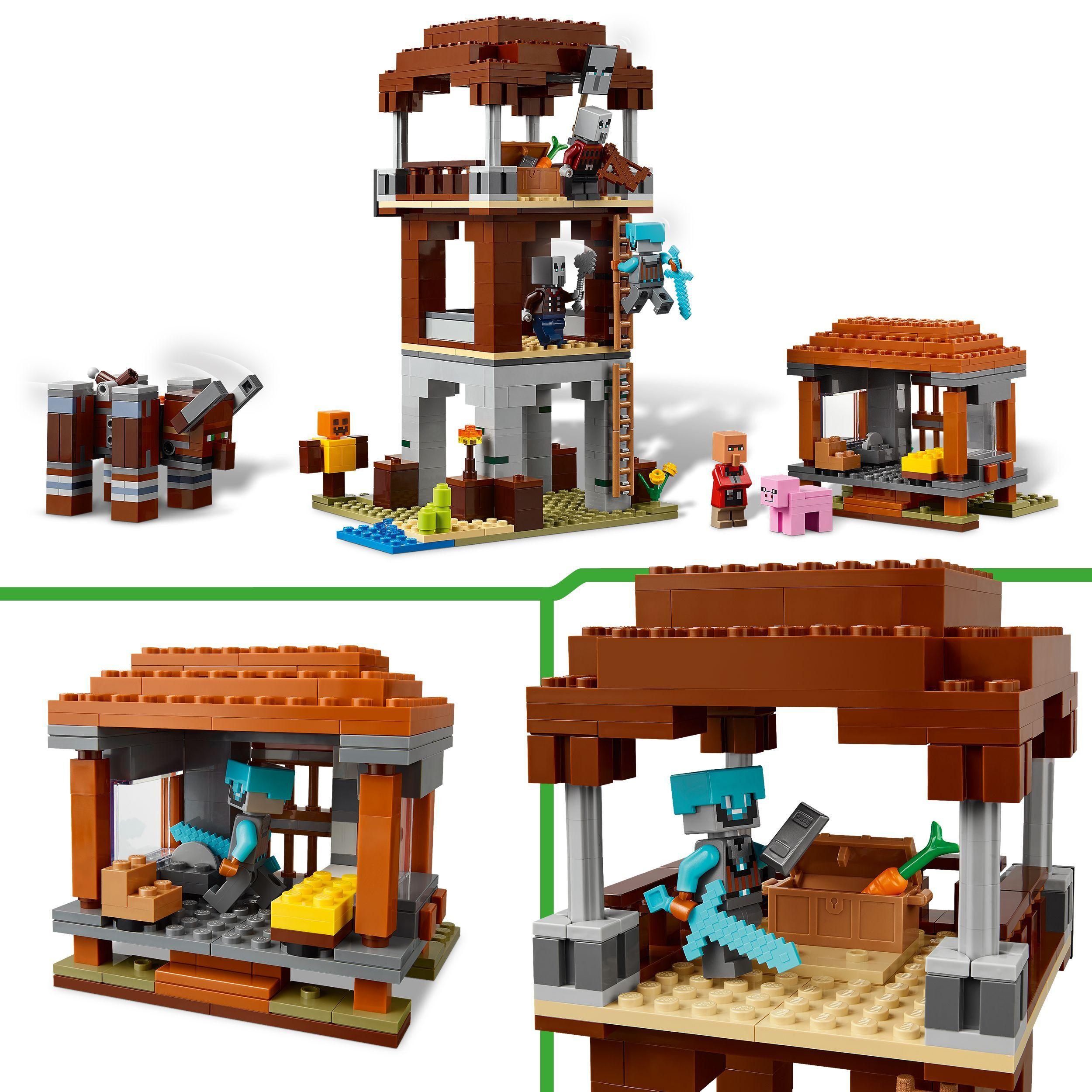 Voir la diapositive 4 : LEGO Minecraft 21278 L’Avant-Poste De Pillards Et Le Ravageur - Jeu Pour Garçon Dès 9 Ans