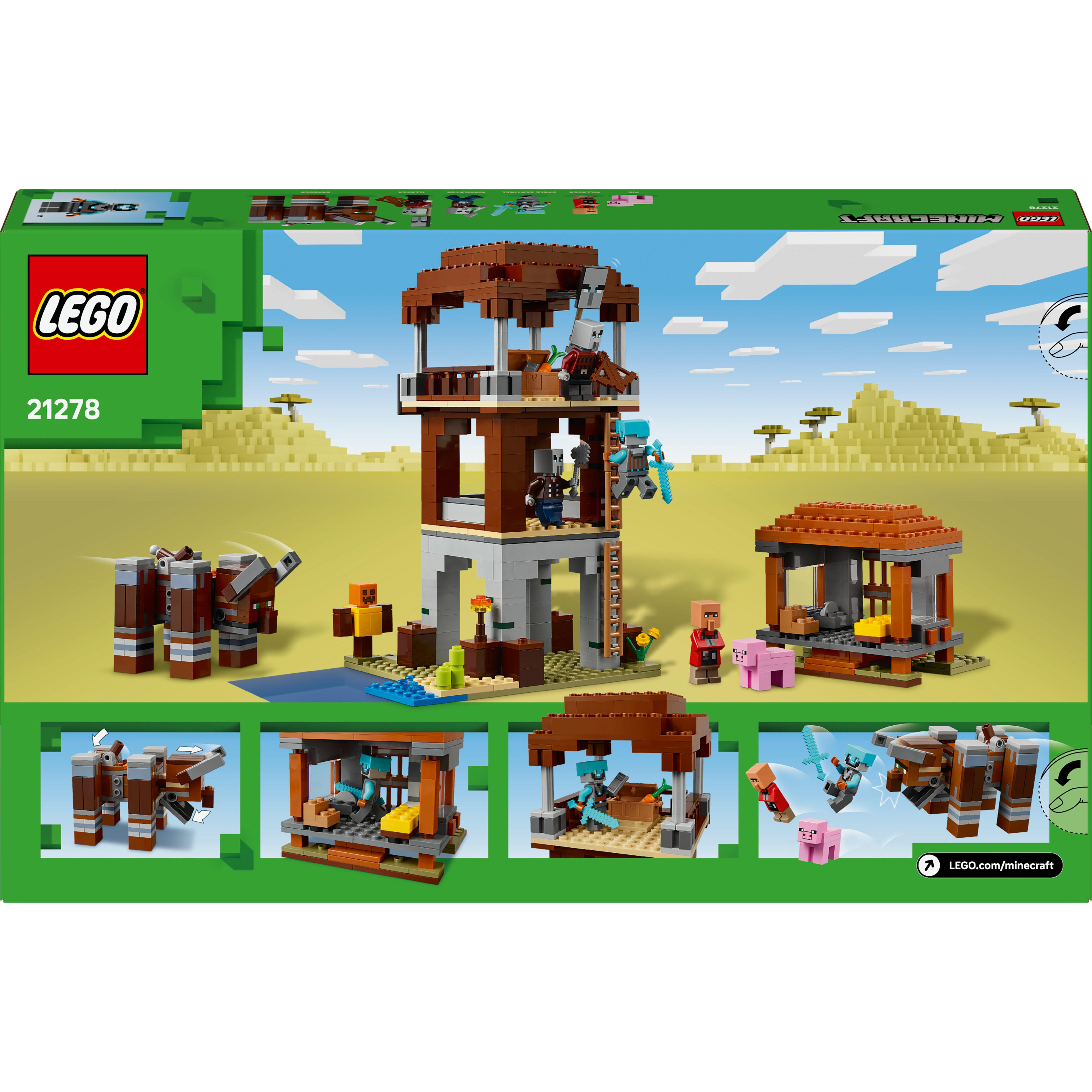 Voir la diapositive 8 : LEGO Minecraft 21278 L’Avant-Poste De Pillards Et Le Ravageur - Jeu Pour Garçon Dès 9 Ans