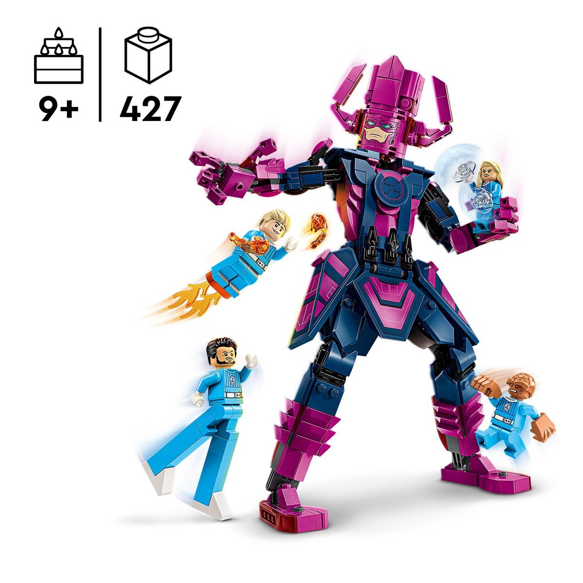 LEGO Marvel 76316 - Les Quatre Fantastiques contre la figurine de Galactus