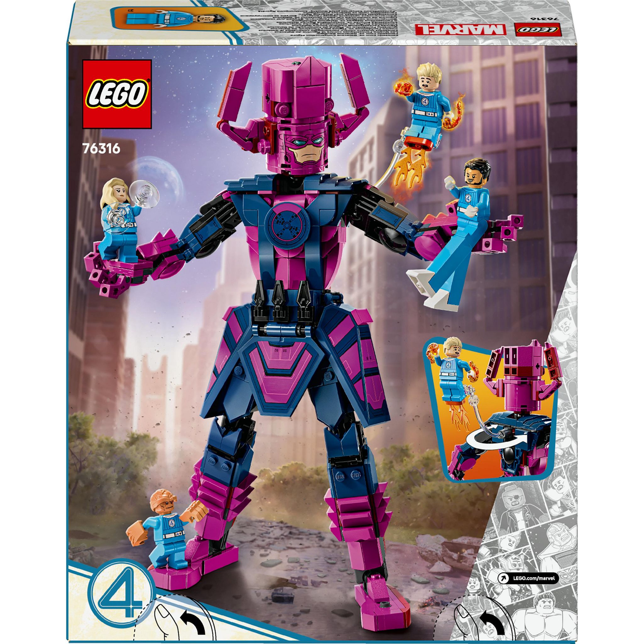 Voir la diapositive 8 : LEGO Marvel 76316 - Les Quatre Fantastiques contre la figurine de Galactus