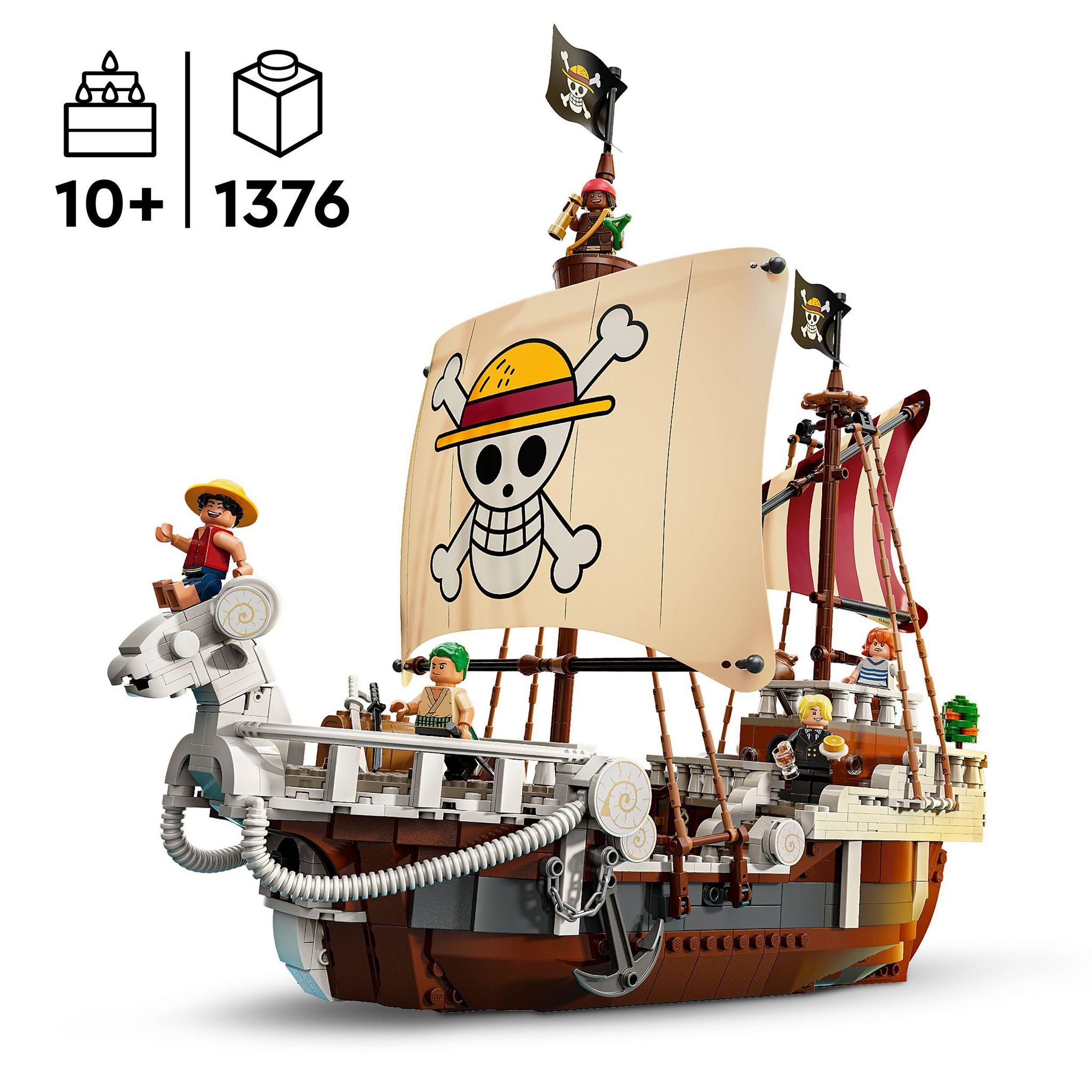 Voir la diapositive 3 : LEGO Le Bateau Pirate Vogue Merry One Piece 75639