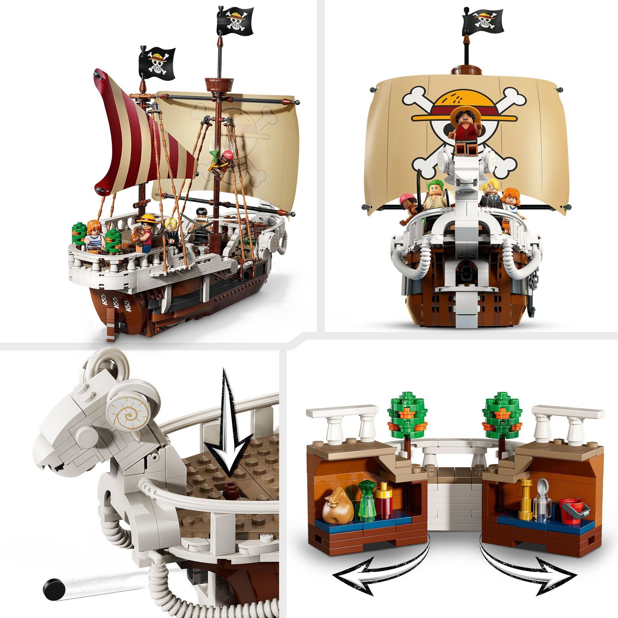 Voir la diapositive 4 : LEGO Le Bateau Pirate Vogue Merry One Piece 75639