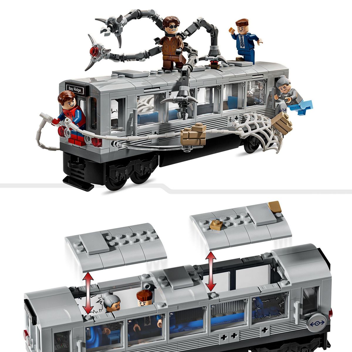 LEGO Marvel 76321 - La Scène de train de Spiderman et Docteur Octopus