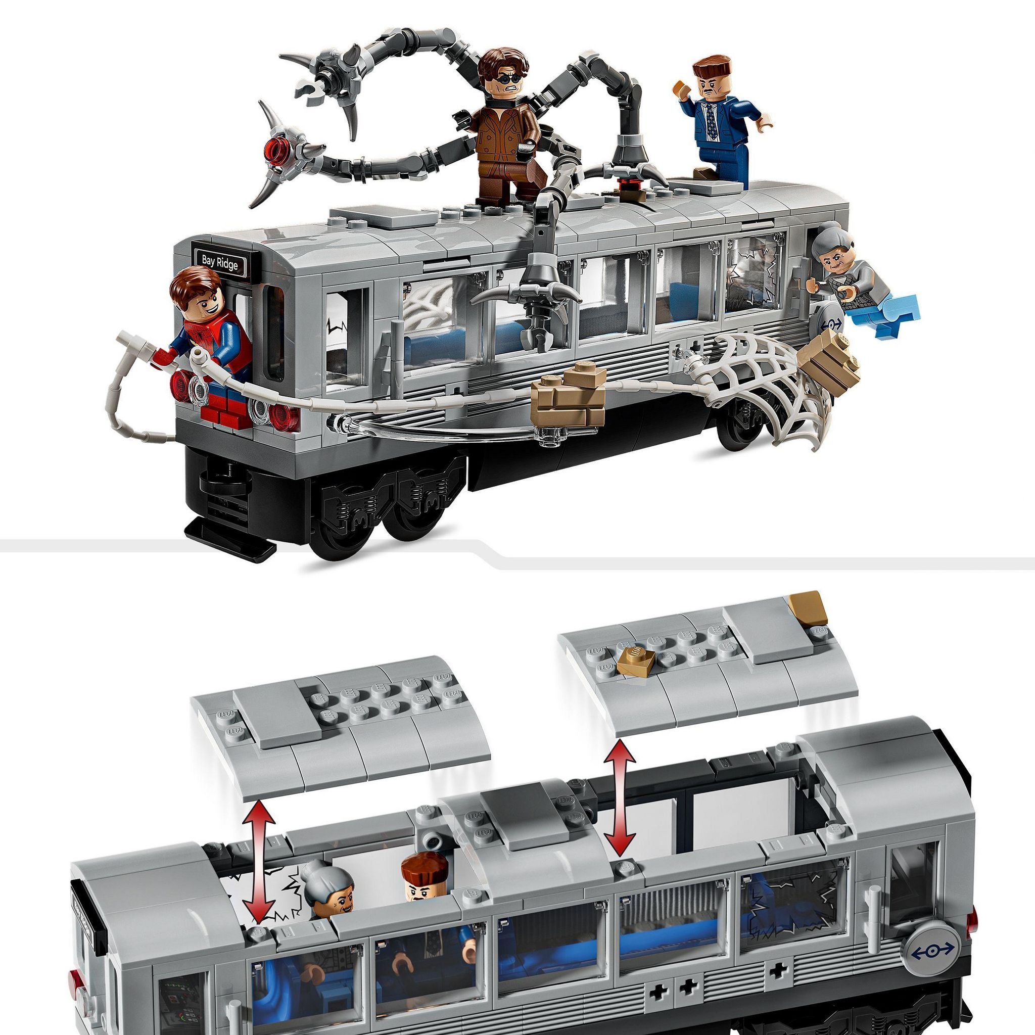 Voir la diapositive 4 : LEGO Marvel 76321 - La Scène de train de Spiderman et Docteur Octopus