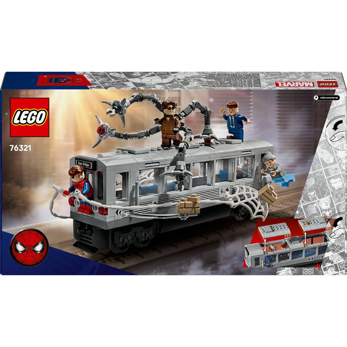 LEGO Marvel 76321 - La Scène de train de Spiderman et Docteur Octopus