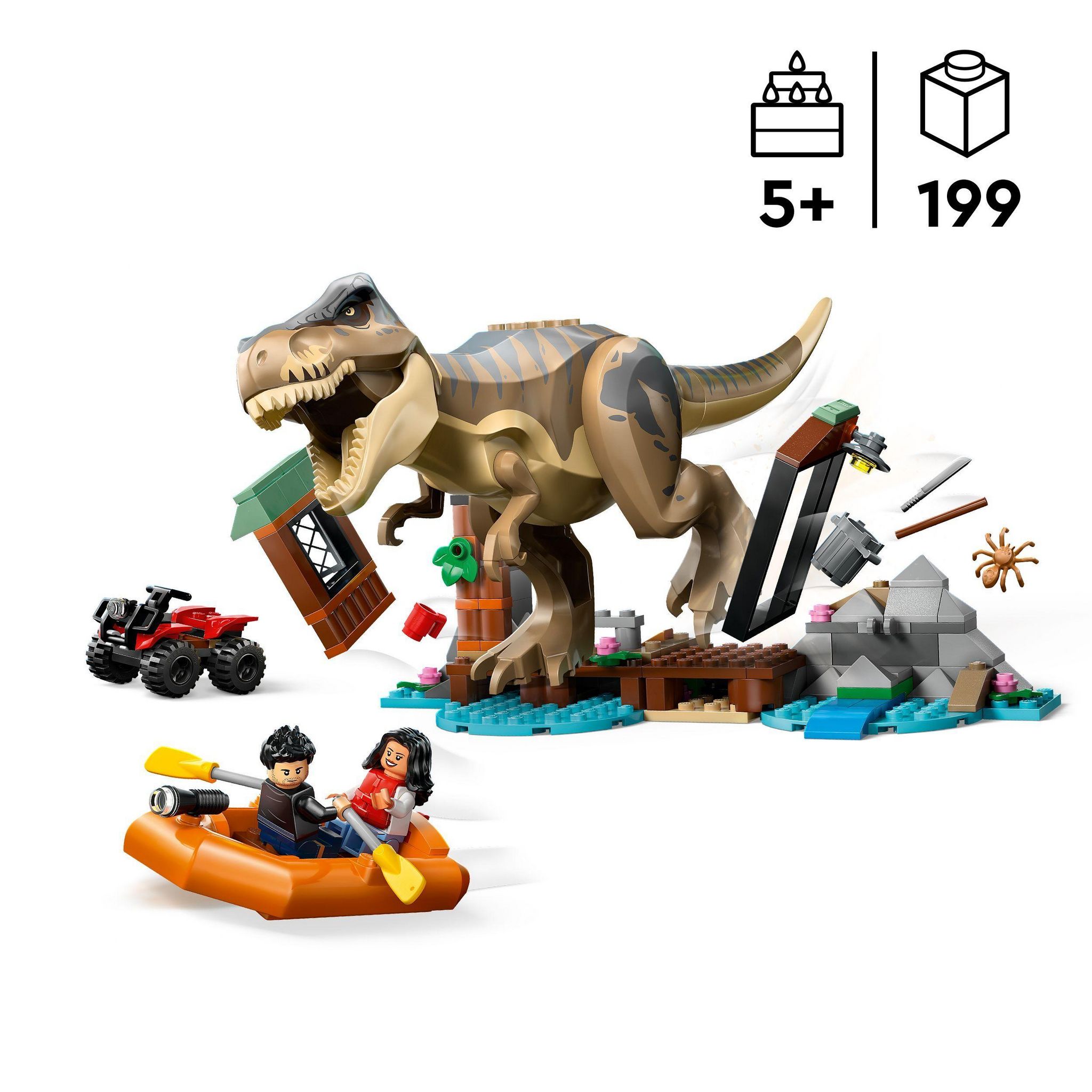Voir la diapositive 3 : LEGO Jurassic World 76975 - Le T-Rex et l'évasion sur la rivière