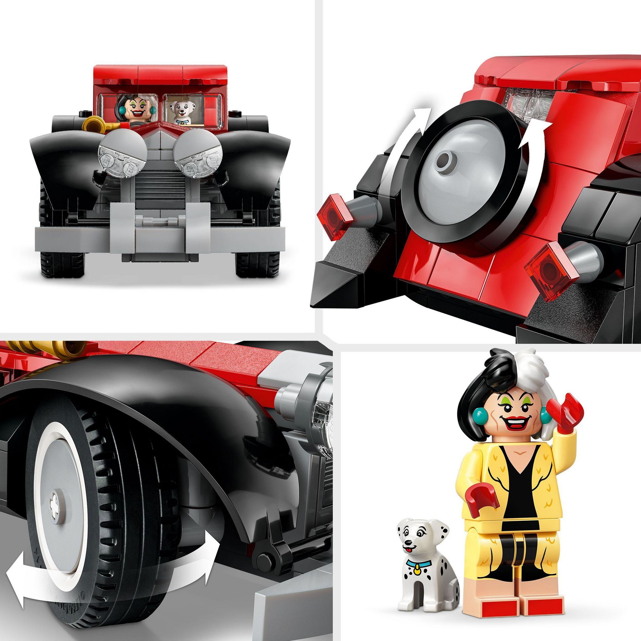 Voir la diapositive 5 : LEGO Disney 43277 La Voiture de Cruella d’Enfer - Jeu de Construction dès 9 ans - Chien
