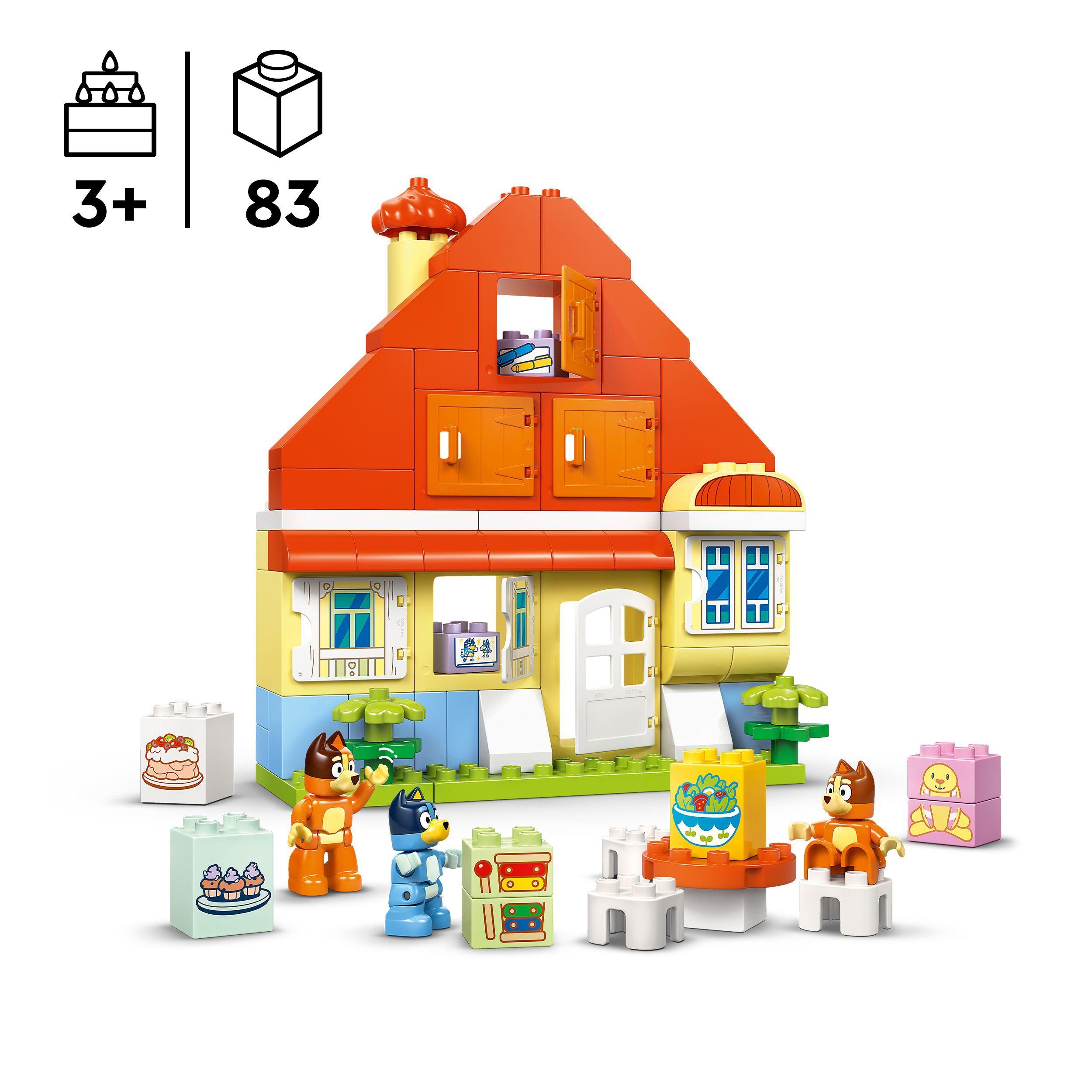 Voir la diapositive 3 : LEGO DUPLO 10459 La Maison de Famille de Bluey et le Jeu de Mémoire - Jeu Créatif 3 ans