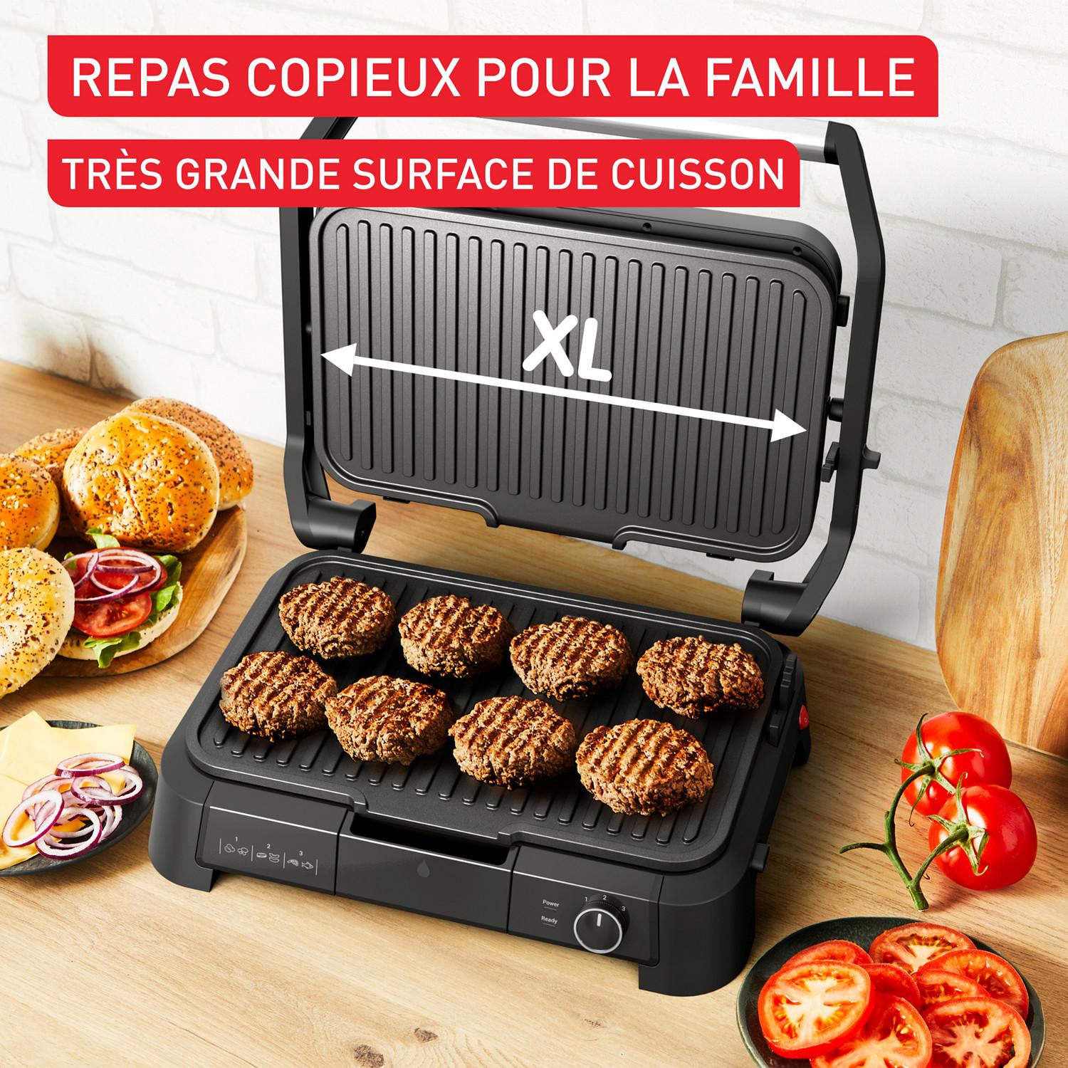 Voir la diapositive 3 : TEFAL Grille viande 3 en 1 GC520DEO - Noir