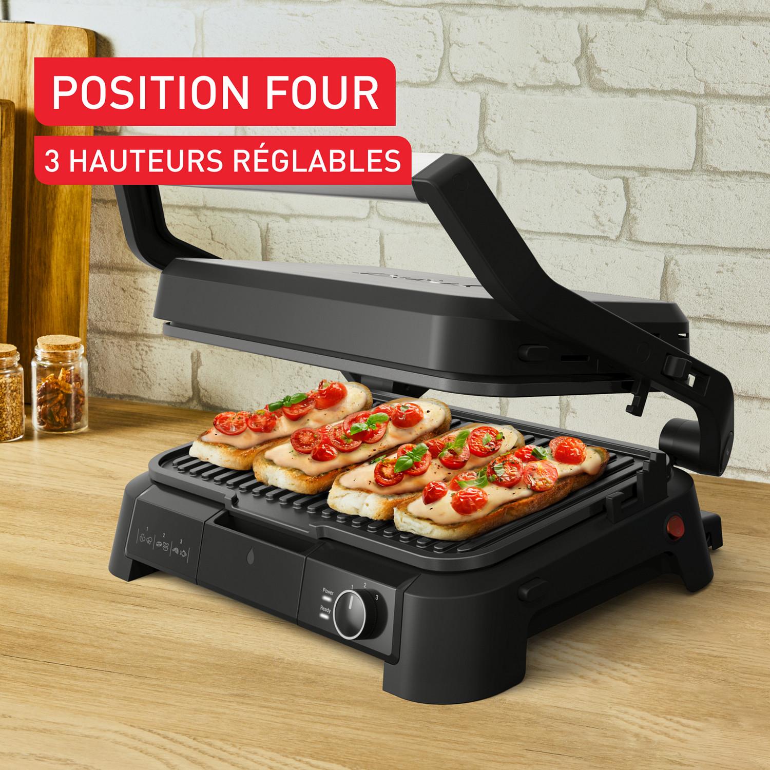 Voir la diapositive 4 : TEFAL Grille viande 3 en 1 GC520DEO - Noir