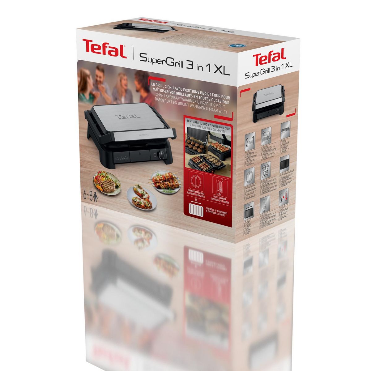 TEFAL Grille viande 3 en 1 GC520DEO - Noir