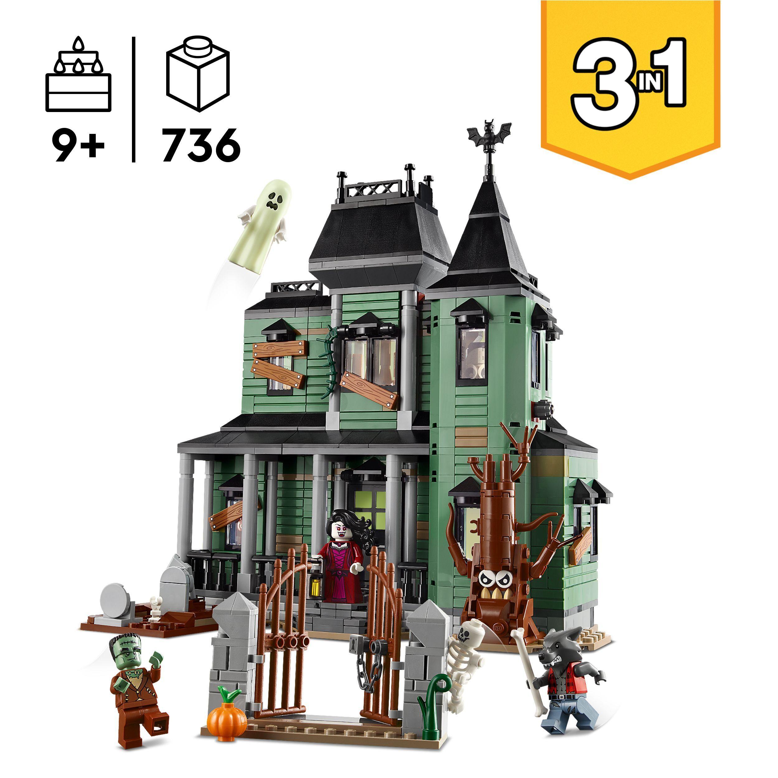 Voir la diapositive 3 : LEGO Creator 3-en-1 31167 Le Manoir Hanté - Jeu de Construction pour Garçon dès 9 ans
