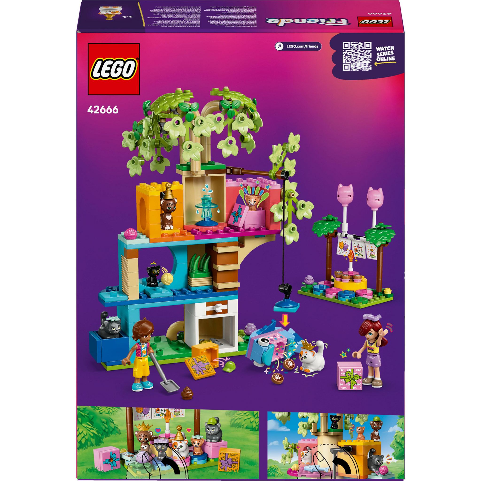 Voir la diapositive 8 : LEGO Friends 42666 - La fete d'anniversaire et l'arbre a chats