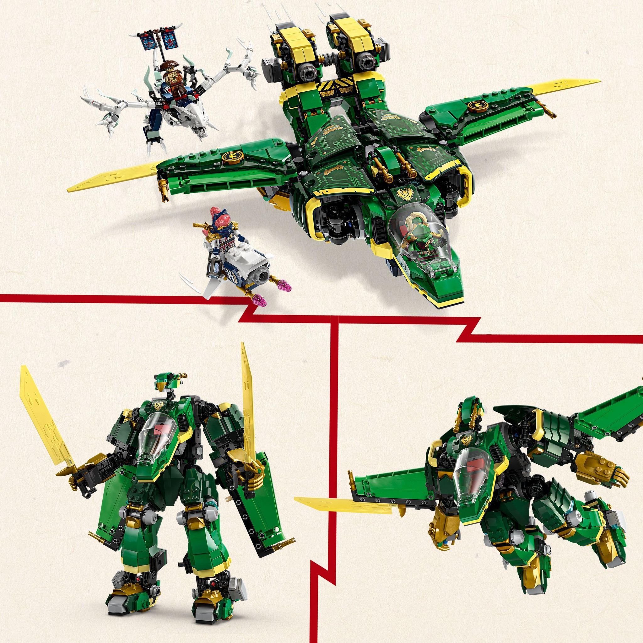 Voir la diapositive 4 : LEGO Ninjago 71845 - L avion Robot de Lloyd