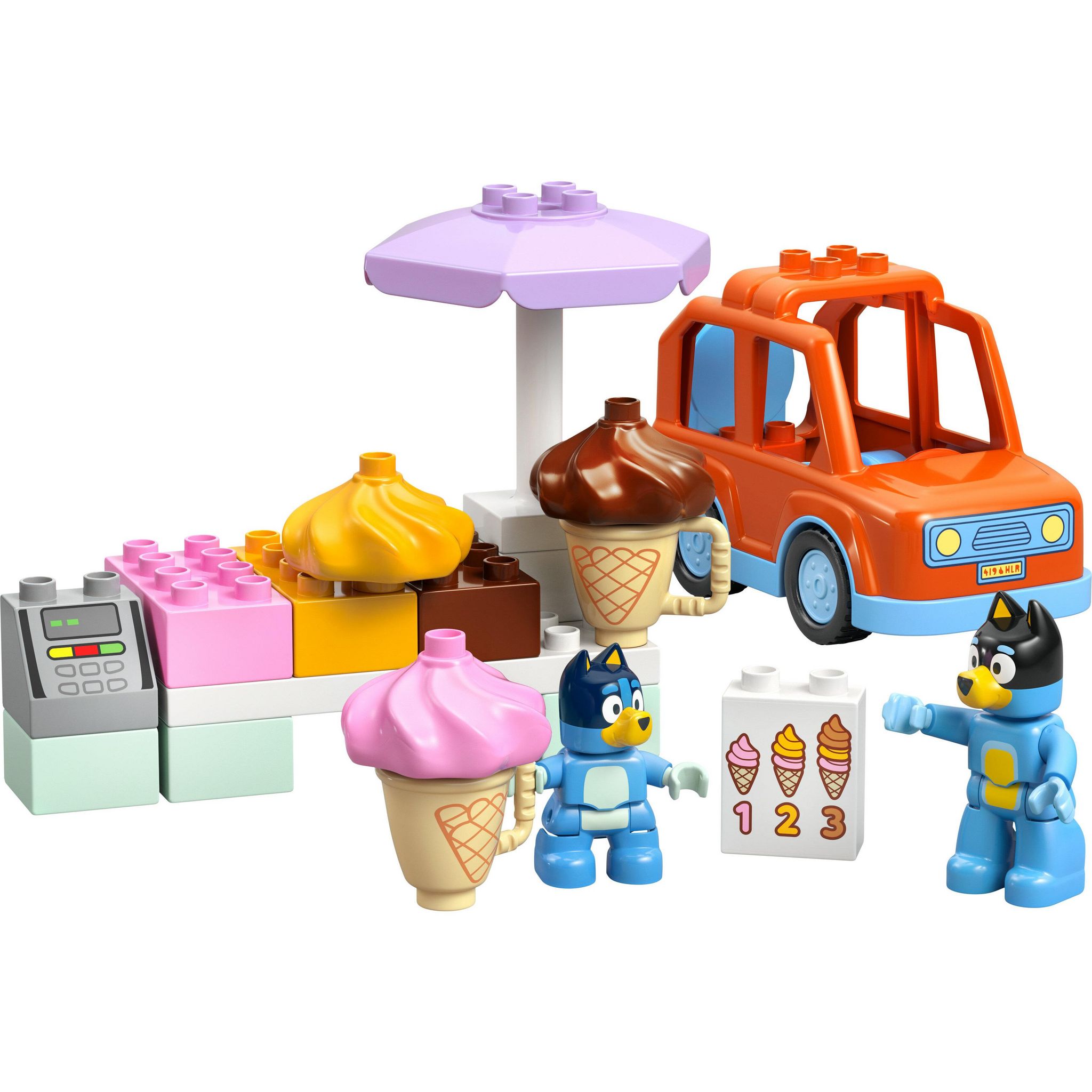 Voir la diapositive 2 : LEGO DUPLO 10458 Visite chez le Marchand de Glace avec Bluey - Jeu de Construction 2 ans