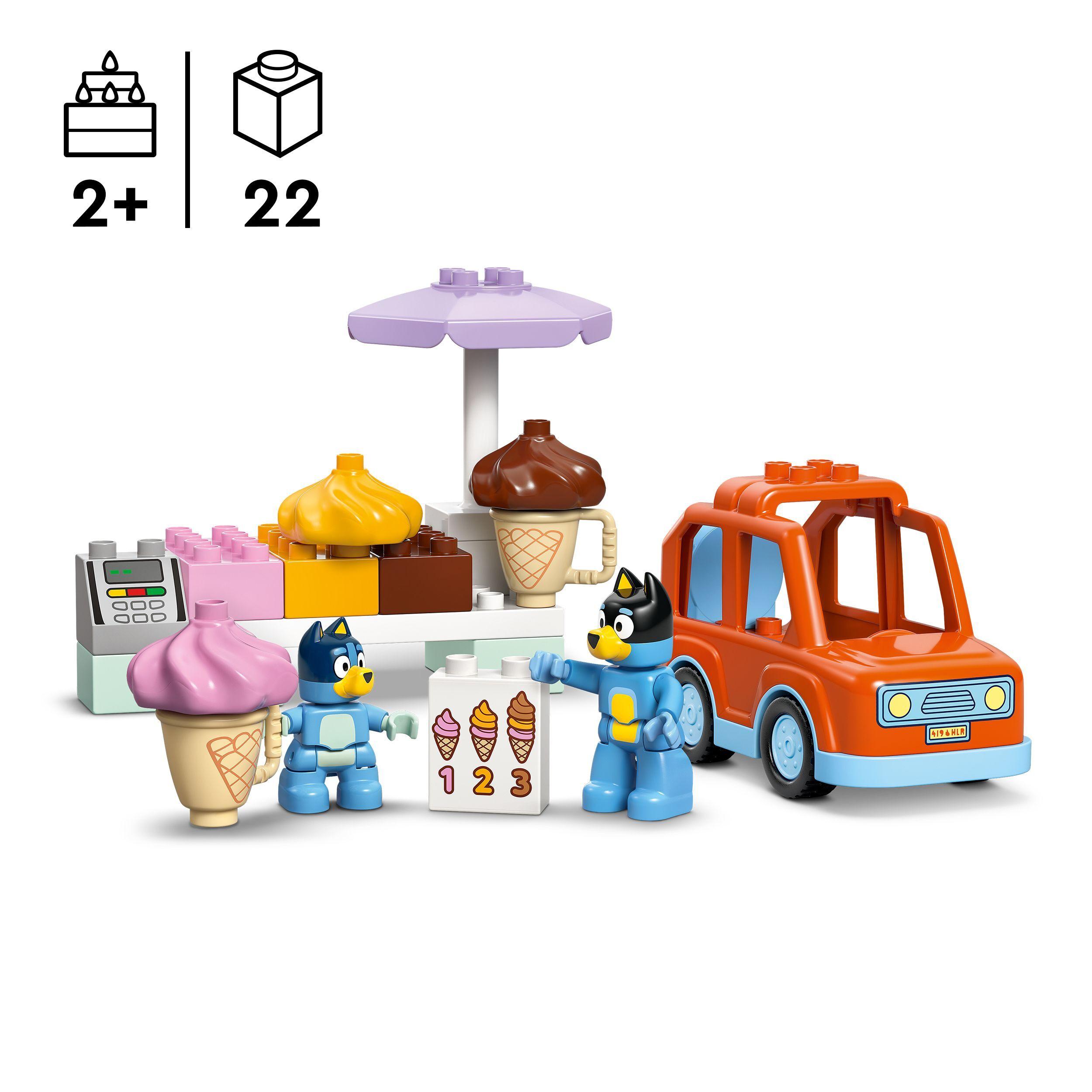 Voir la diapositive 3 : LEGO DUPLO 10458 Visite chez le Marchand de Glace avec Bluey - Jeu de Construction 2 ans