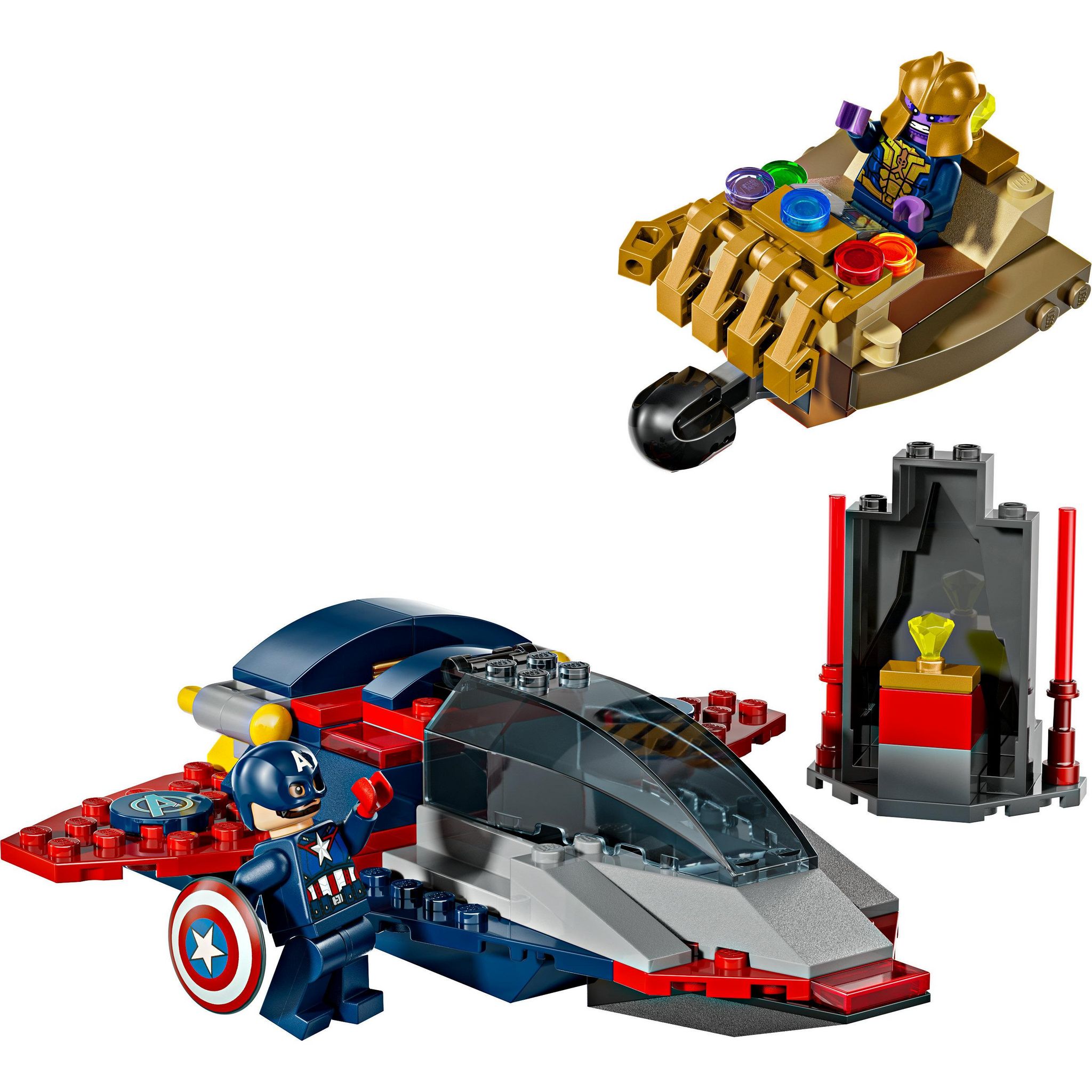 Voir la diapositive 2 : LEGO Marvel 76319 Captain America contre Thanos - Jouet Avion pour Enfants dès 4 ans