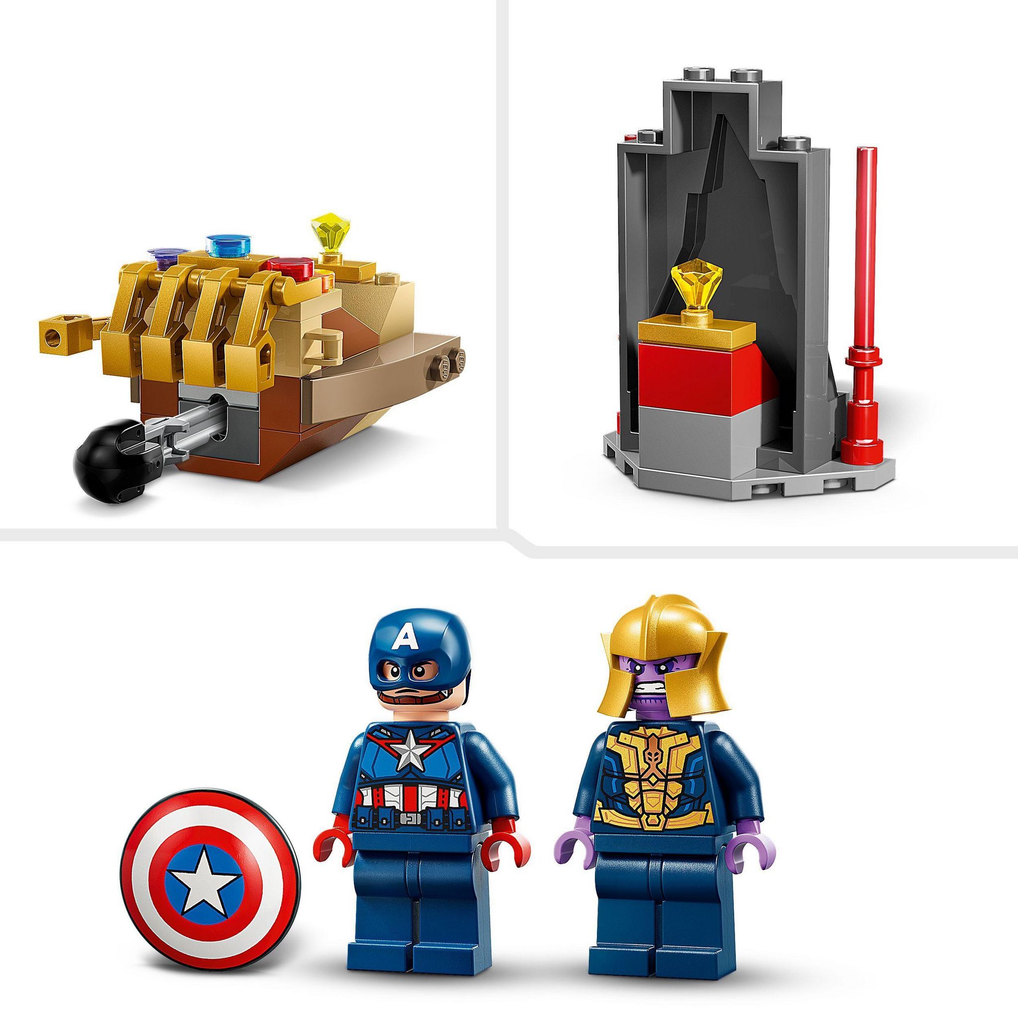 Voir la diapositive 5 : LEGO Marvel 76319 Captain America contre Thanos - Jouet Avion pour Enfants dès 4 ans