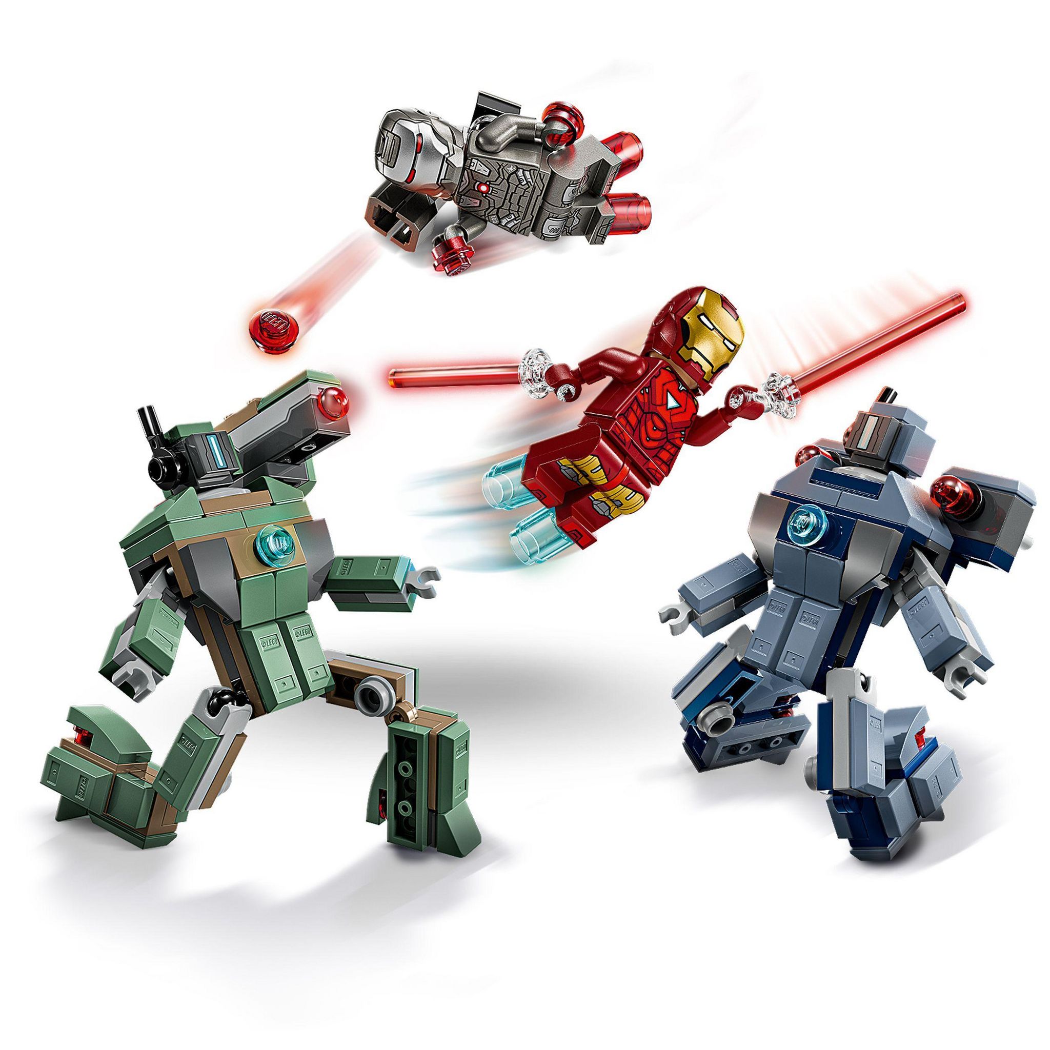Voir la diapositive 4 : LEGO Marvel 76320 - Iron Man et War Machine contre les drones de Hammer