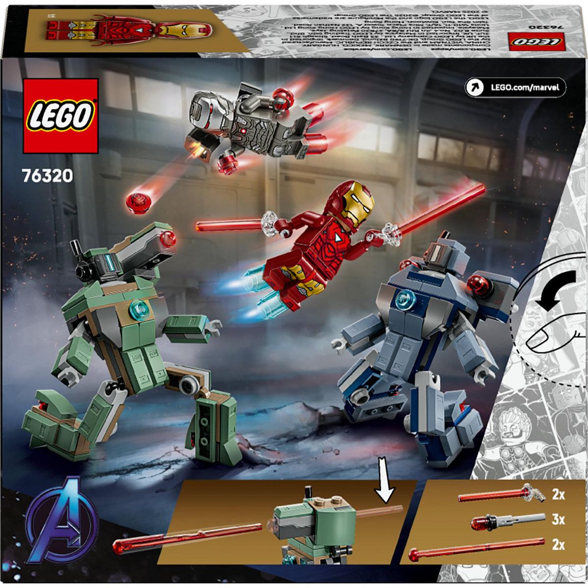LEGO Marvel 76320 - Iron Man et War Machine contre les drones de Hammer